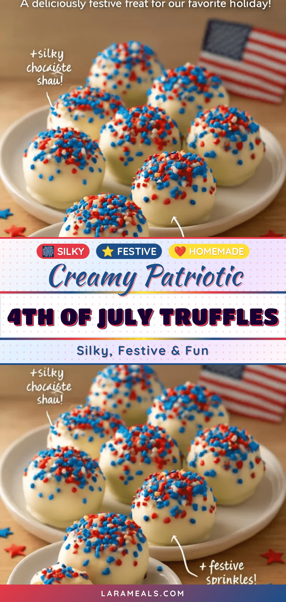 creamy 4th of july truffles recipe