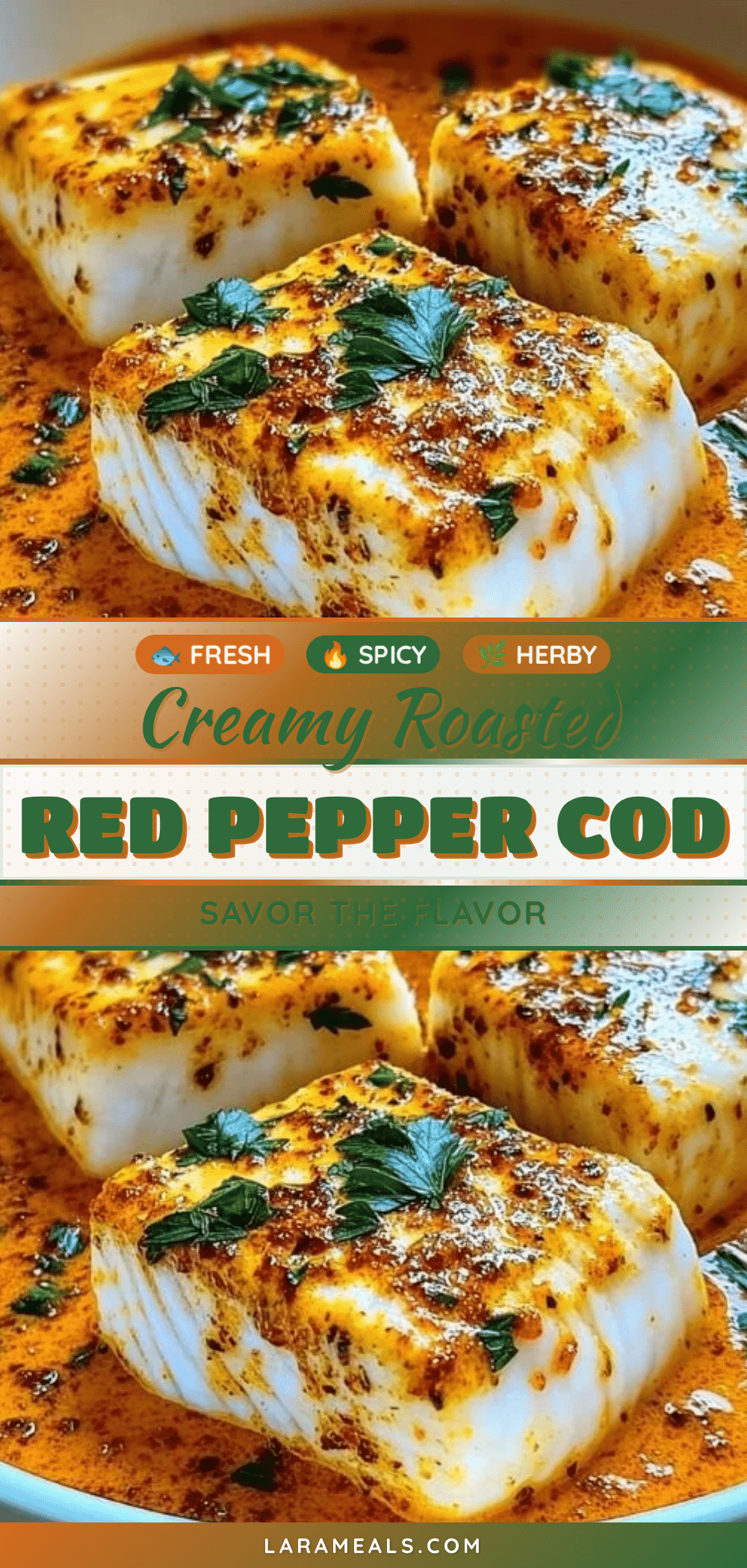 creamy roasted red pepper cod recipe