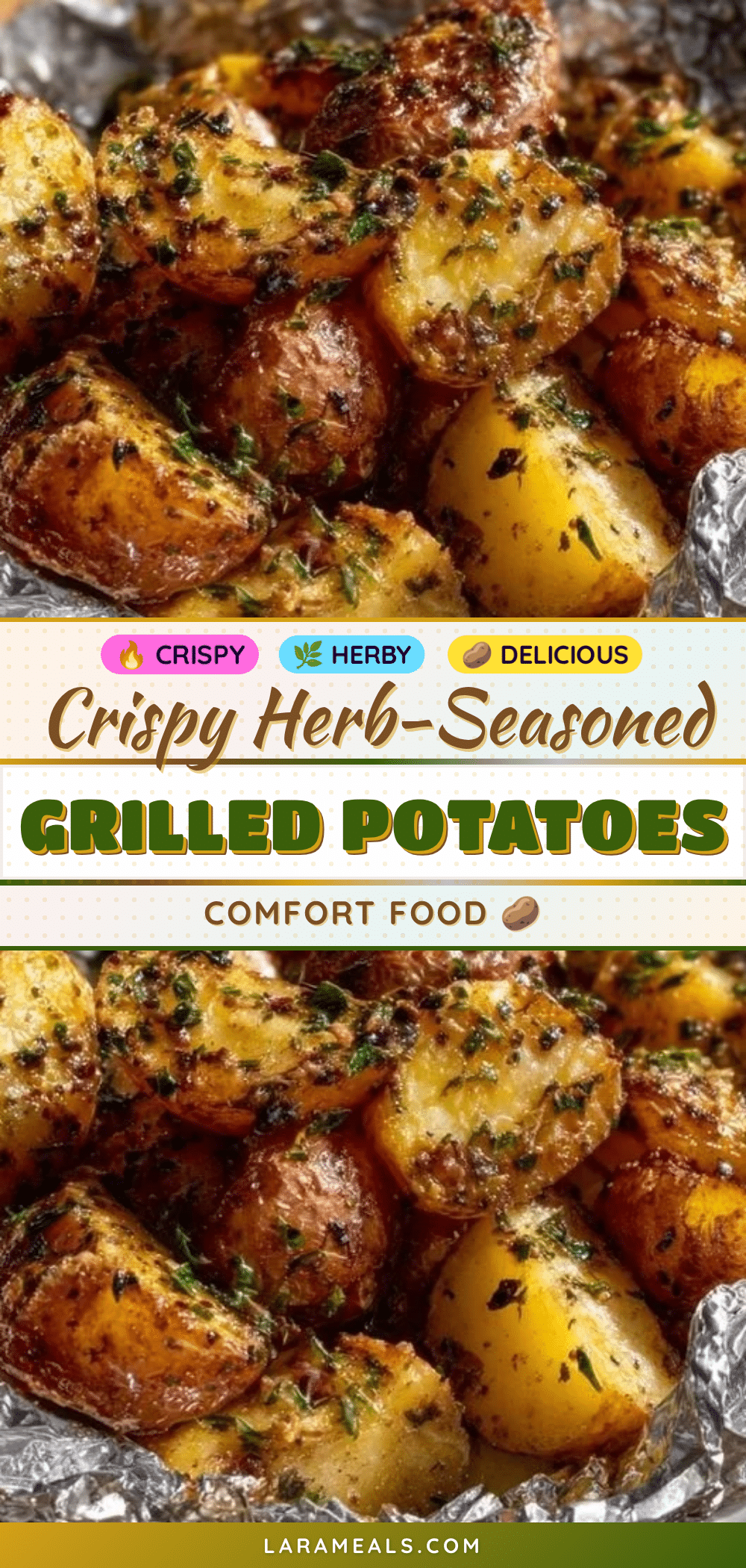 crispy herb-seasoned grilled potatoes in foil recipe