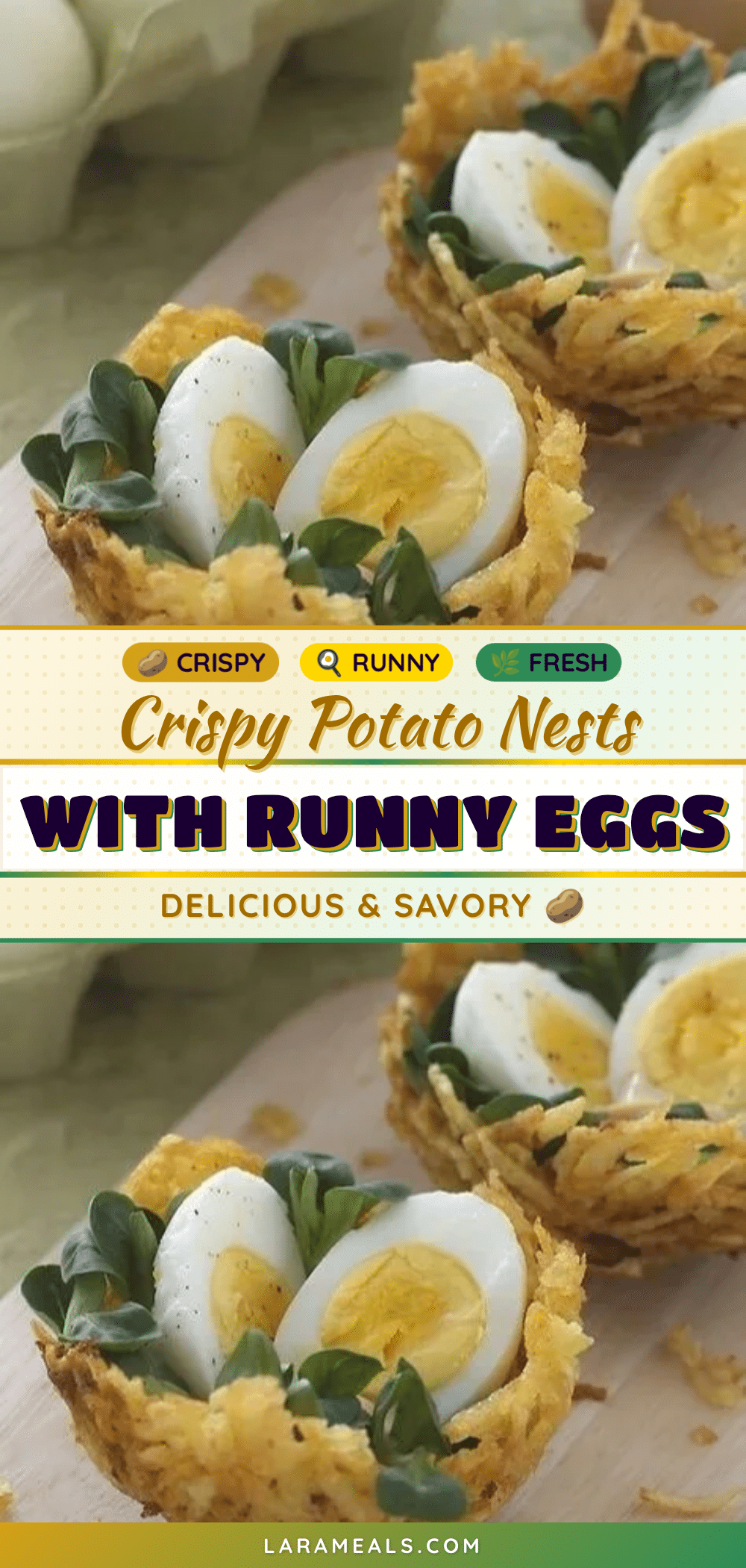 crispy potato nests with runny eggs recipe