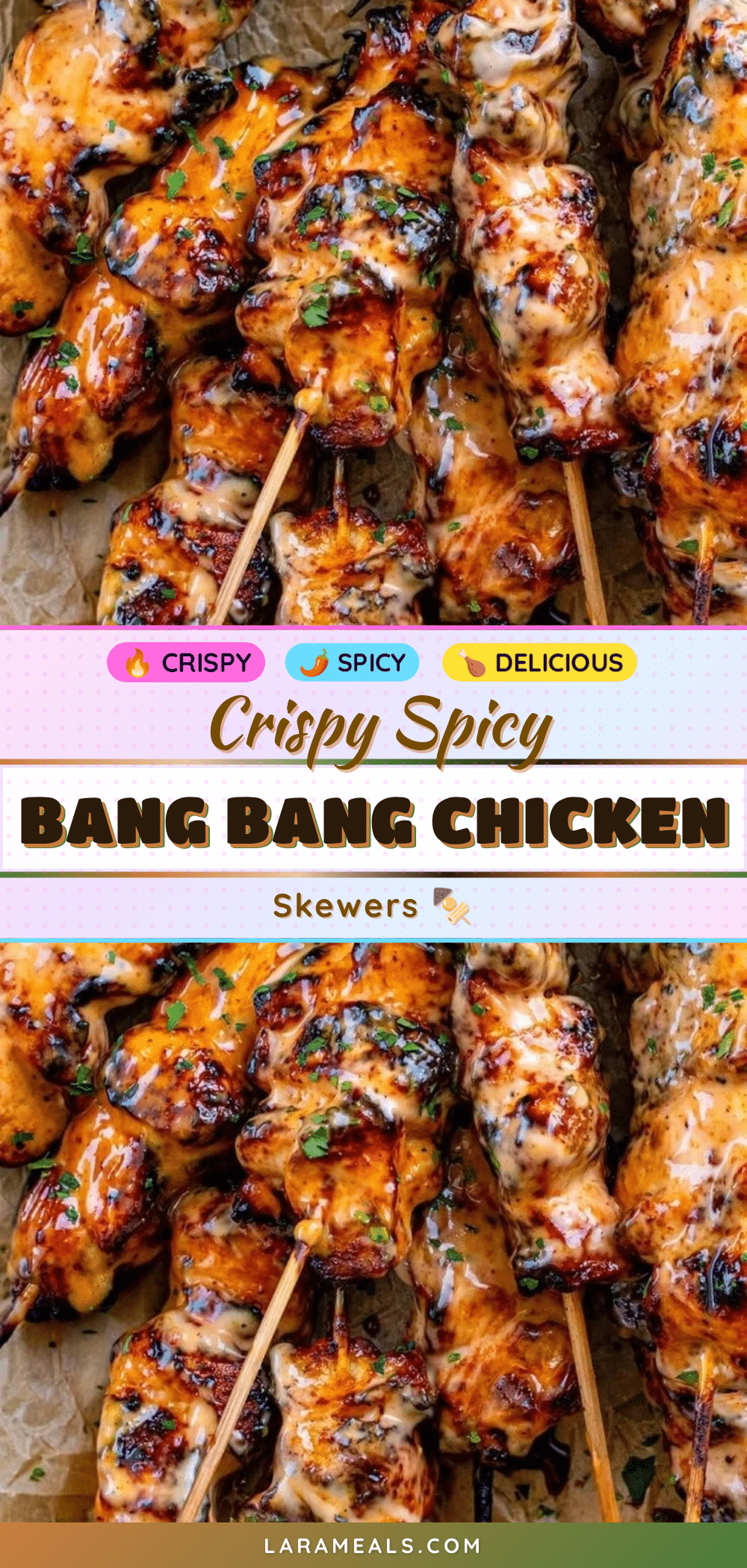crispy spicy bang bang chicken skewers recipe