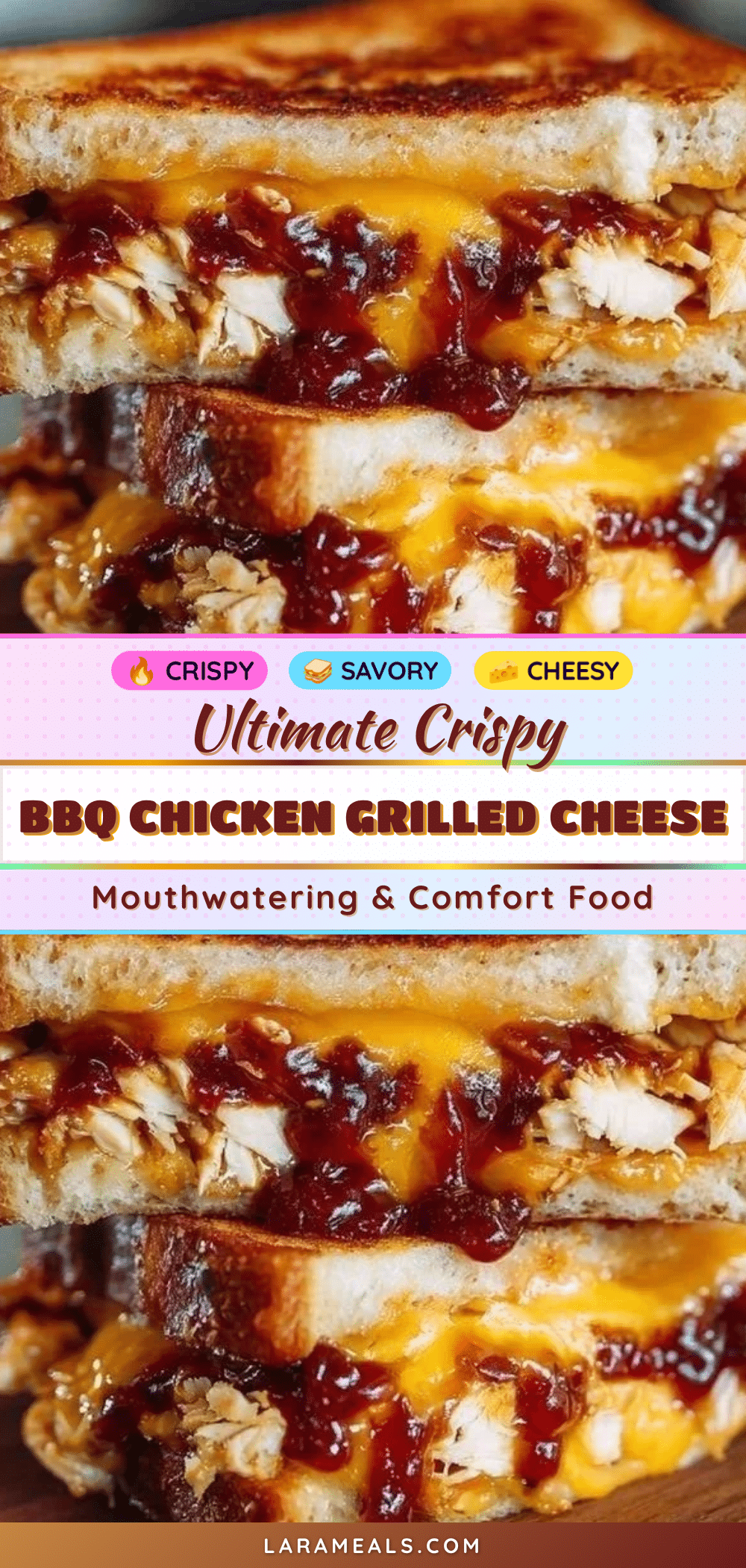 crispy ultimate BBQ chicken grilled cheese sandwich recipe