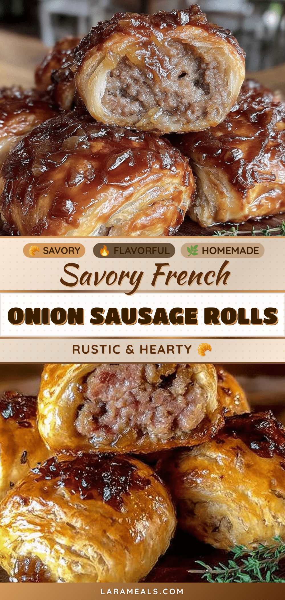 French onion sausage rolls recipe