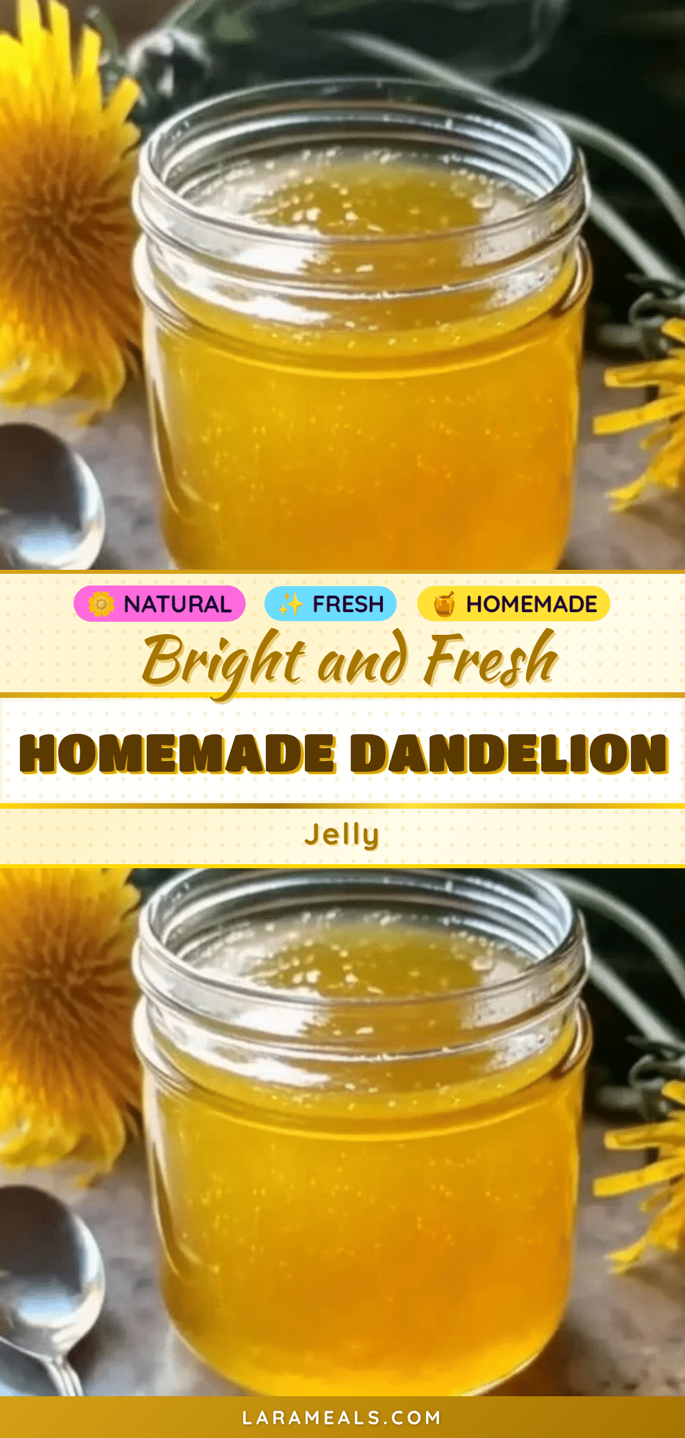 fresh homemade dandelion jelly recipe