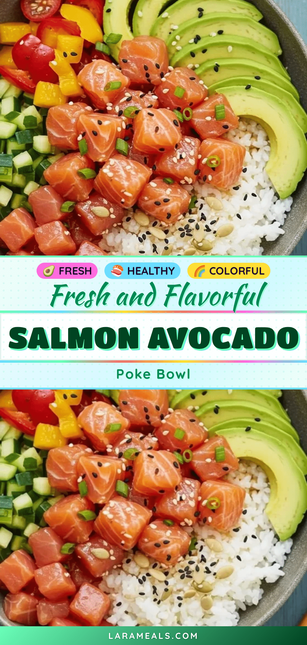 fresh salmon and avocado poke bowl recipe