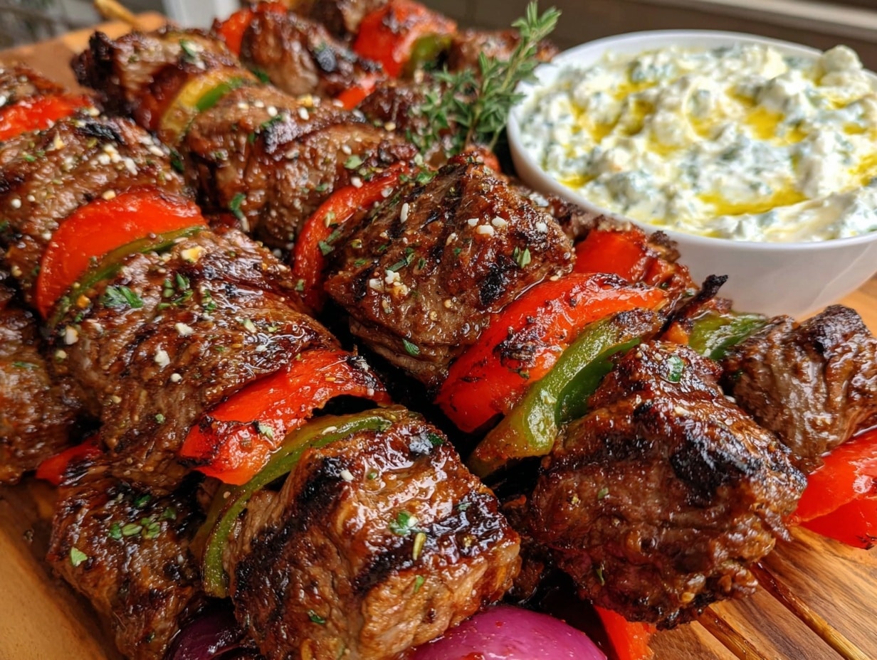 Greek beef kabobs preparation steps
