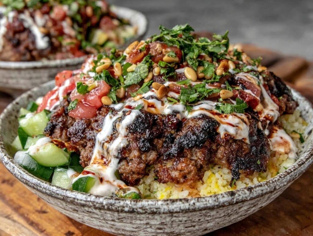 ground beef shawarma bowl - featured image