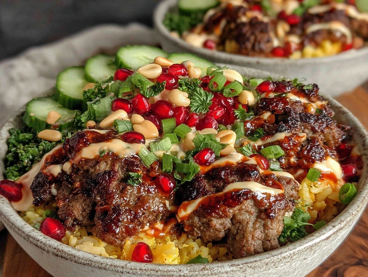 ground beef shawarma bowl preparation steps