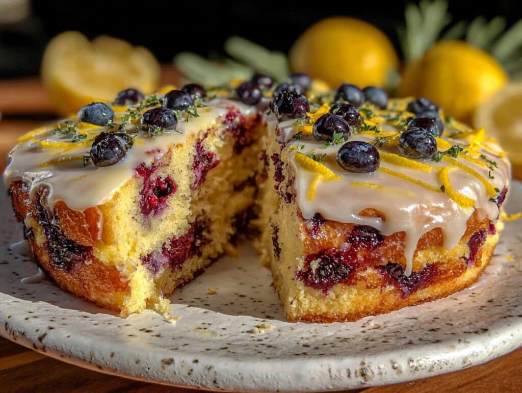 lemon blueberry cake - featured image