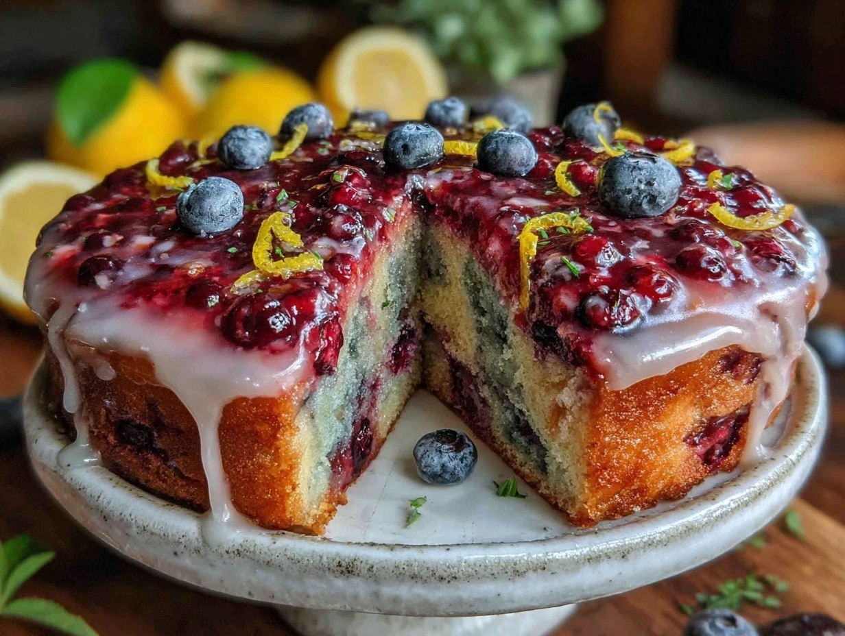 lemon blueberry cake preparation steps