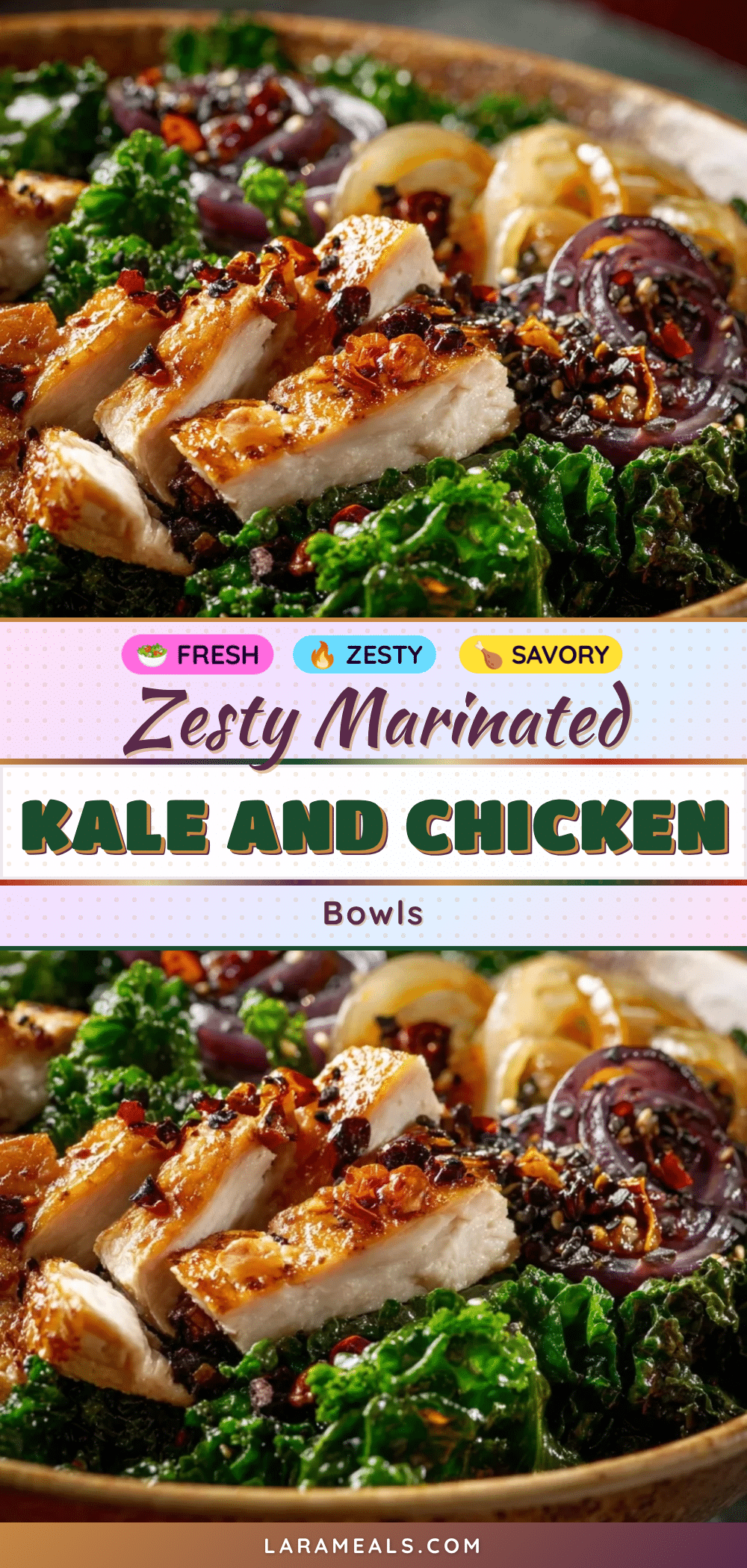 marinated kale and chicken bowls recipe