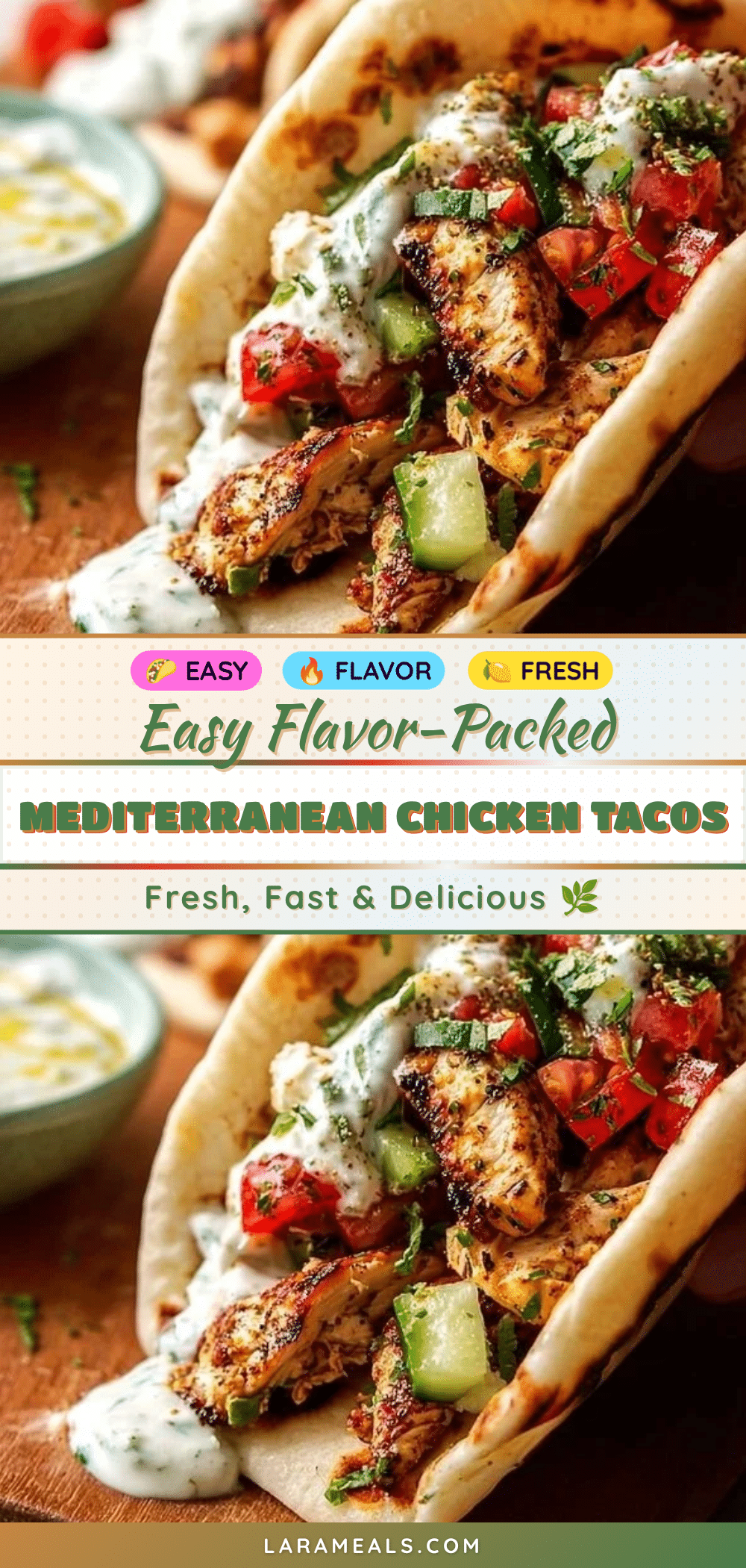 Mediterranean chicken tacos recipe
