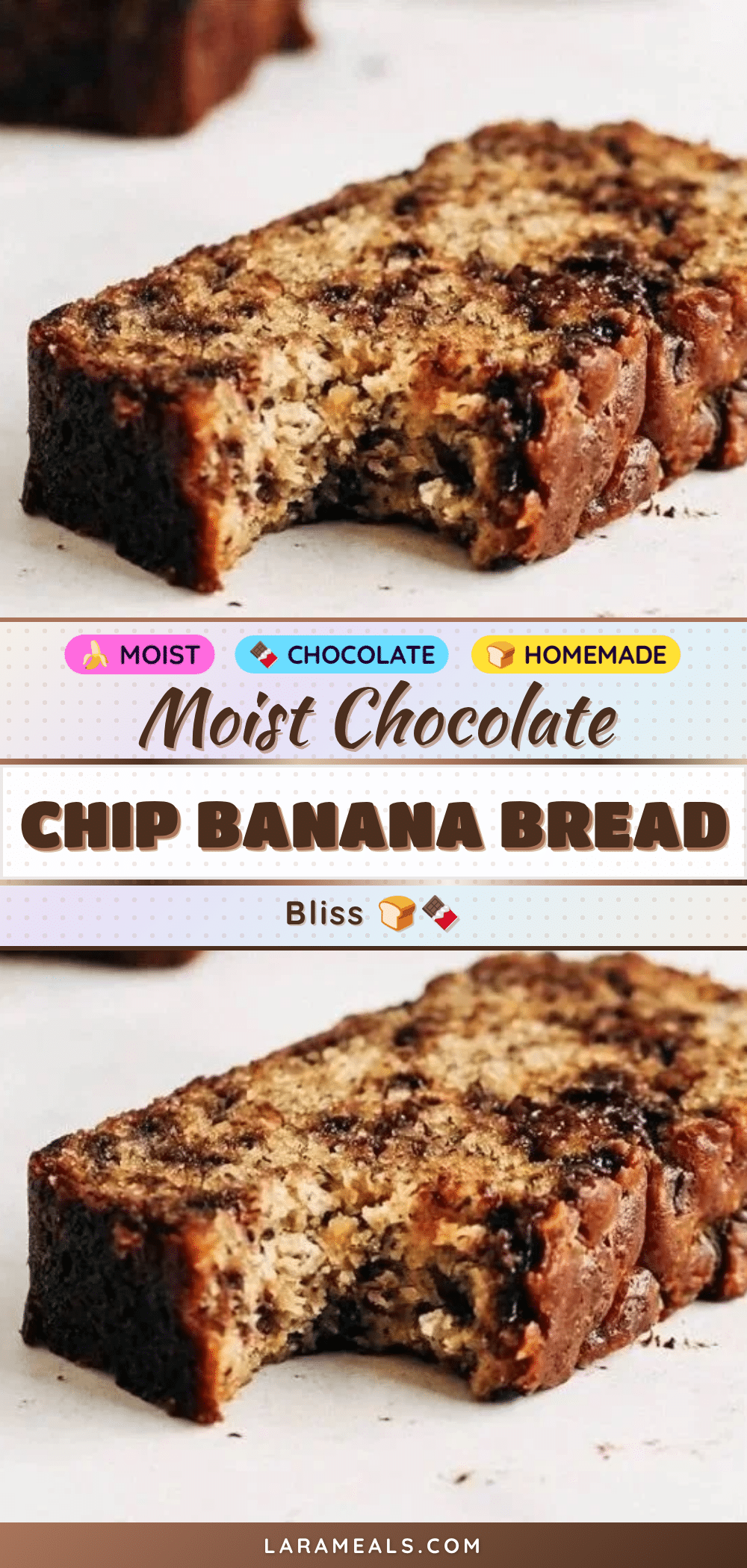 moist chocolate chip banana bread recipe