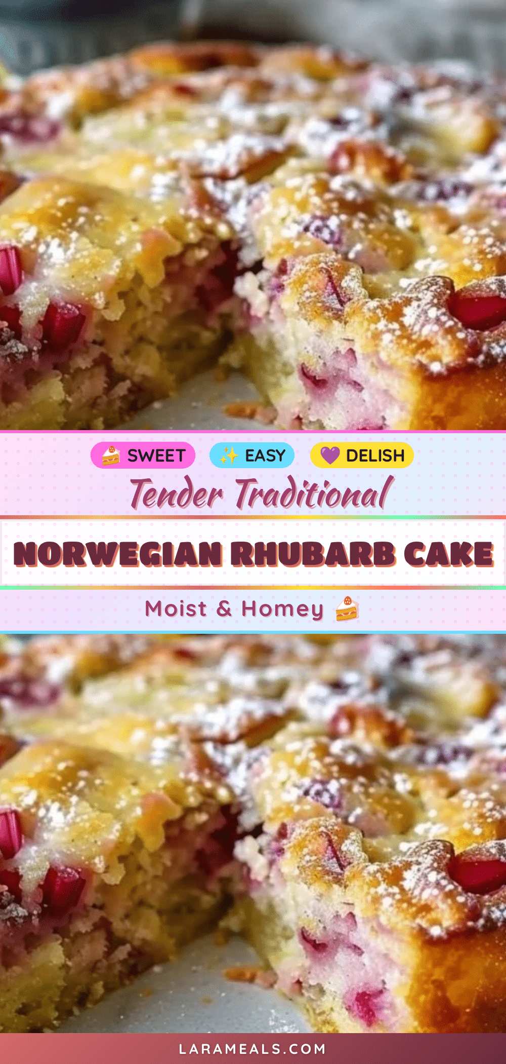 Norwegian rhubarb cake recipe