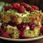 pistachio raspberry cake - featured image