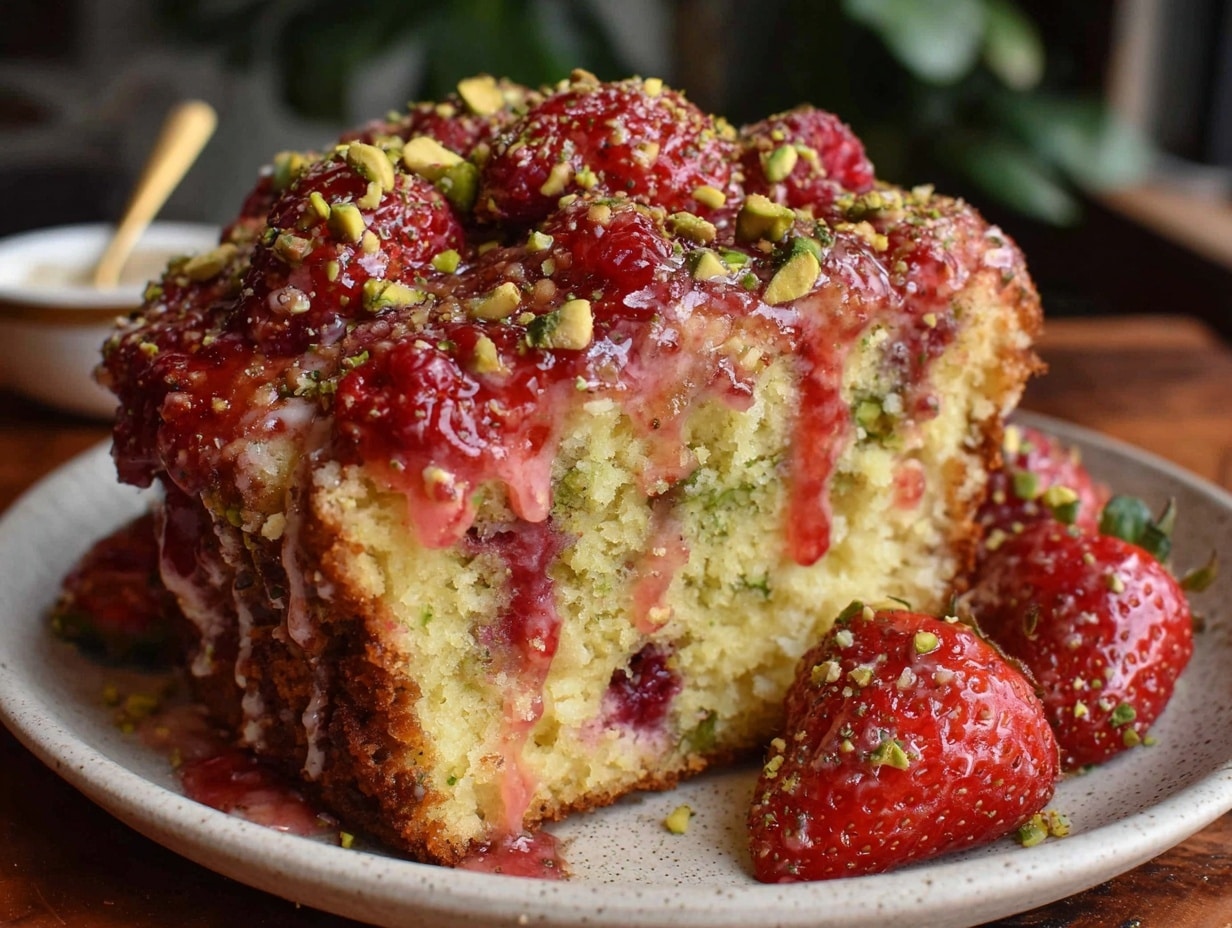 pistachio raspberry cake preparation steps