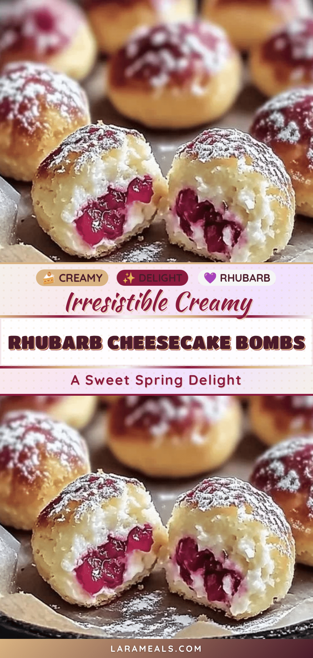 rhubarb cheesecake bombs recipe