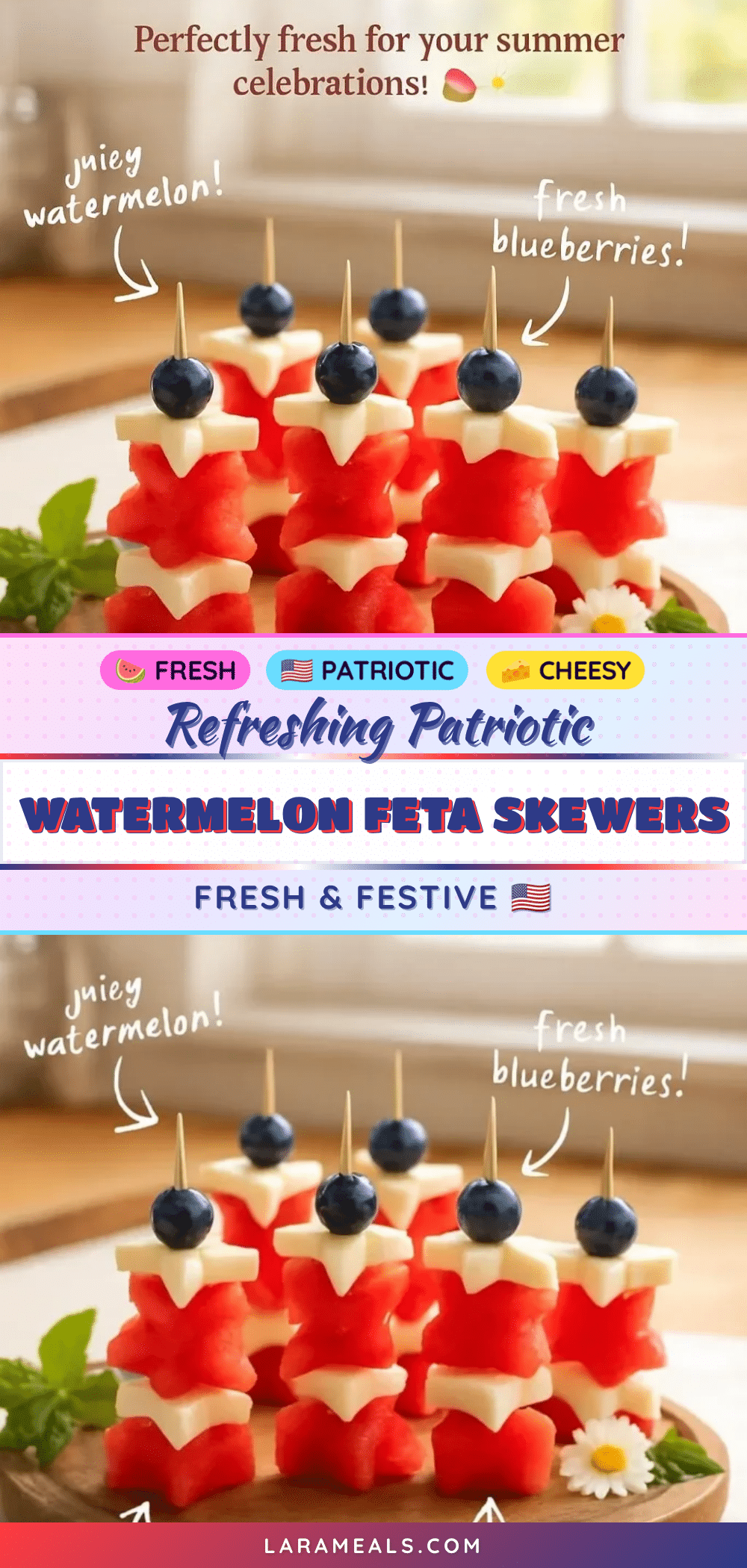 watermelon feta skewers recipe