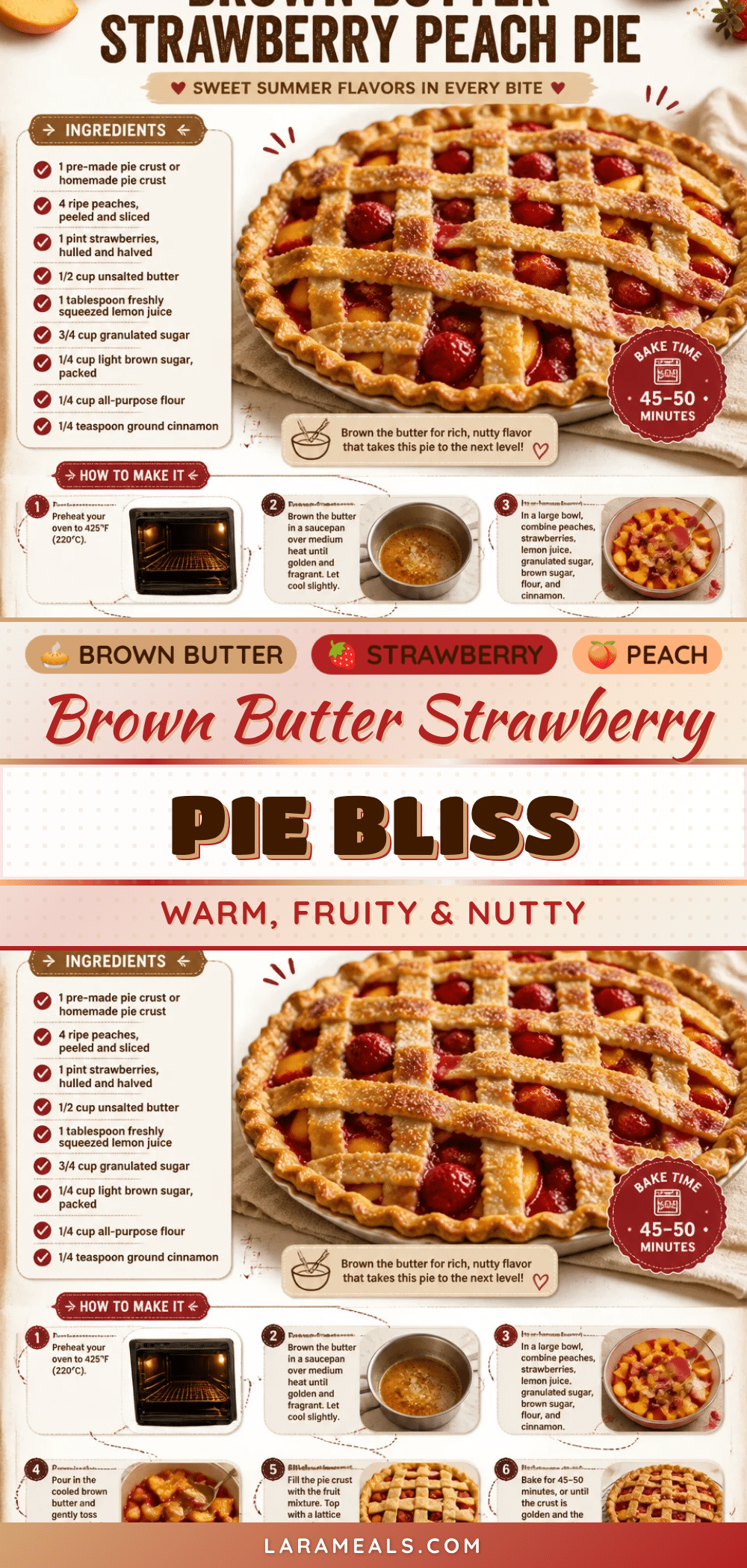 brown butter strawberry peach pie recipe