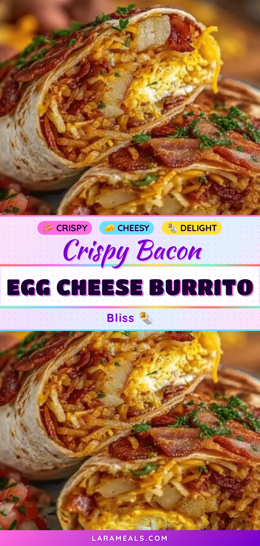 crispy bacon egg and cheese burrito recipe
