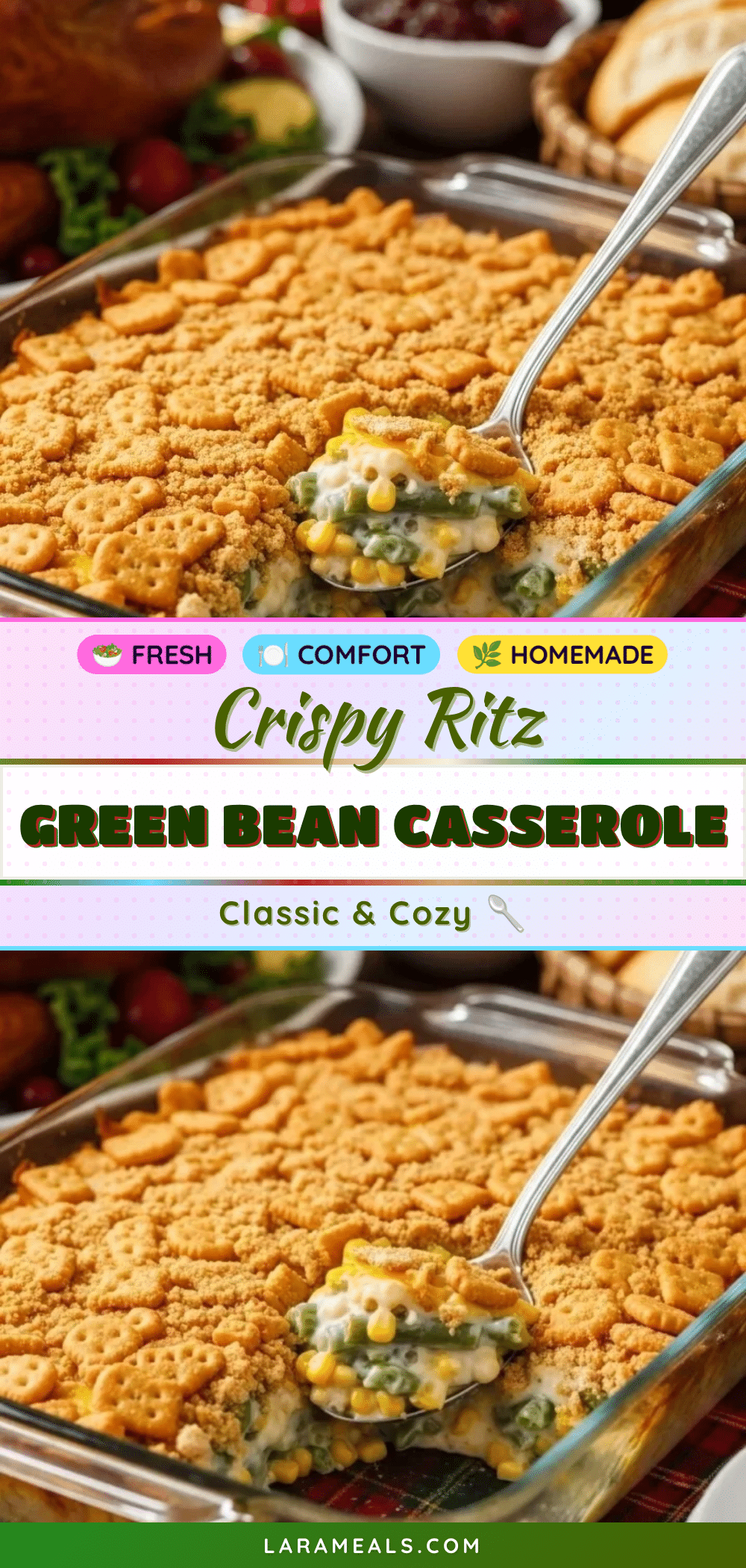 crispy green bean casserole with ritz crackers recipe