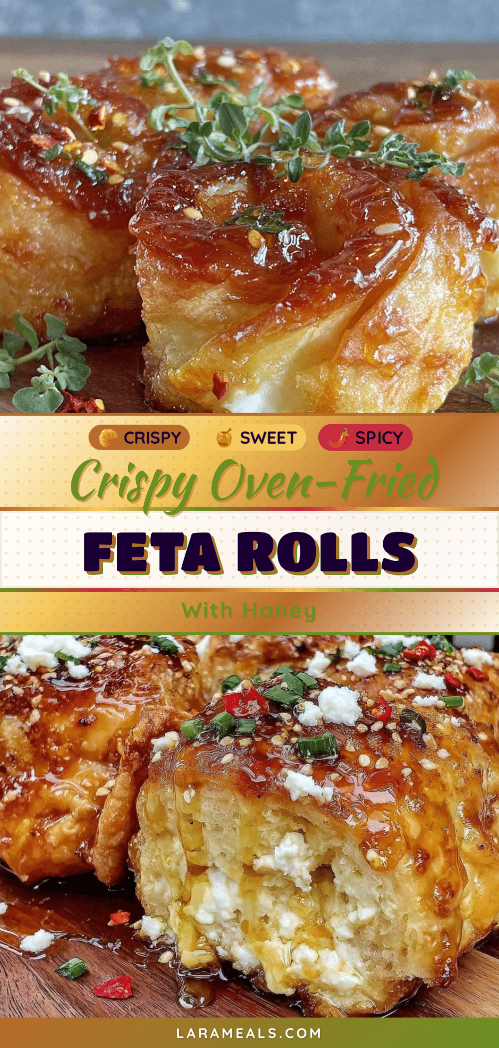 crispy oven-fried feta rolls recipe