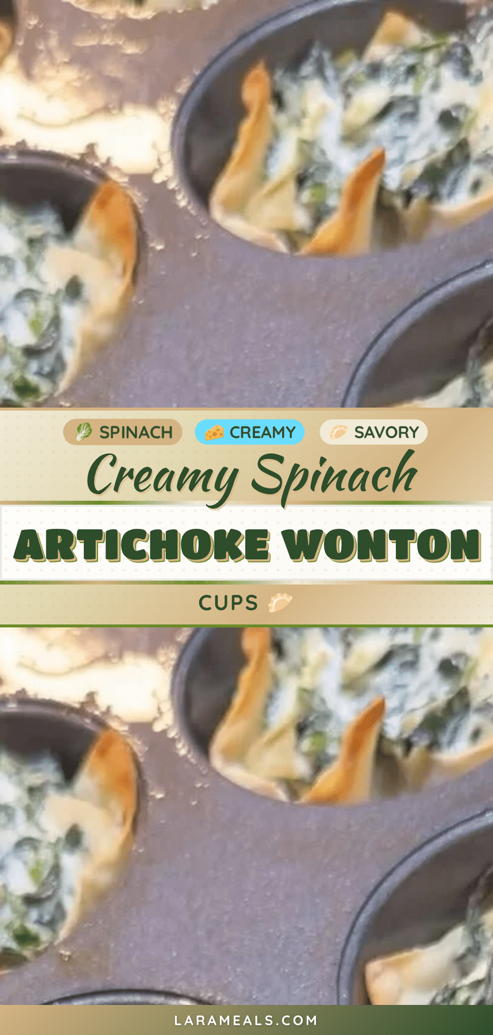 crispy spinach and artichoke wonton cups recipe