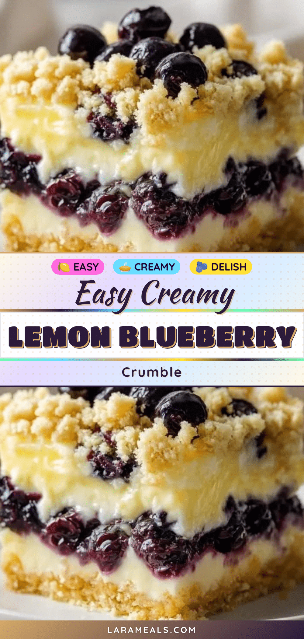 easy creamy lemon blueberry crumble recipe
