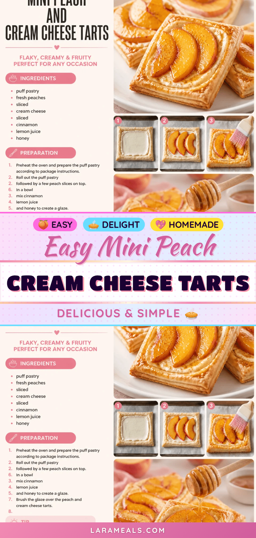easy mini peach and cream cheese tarts recipe