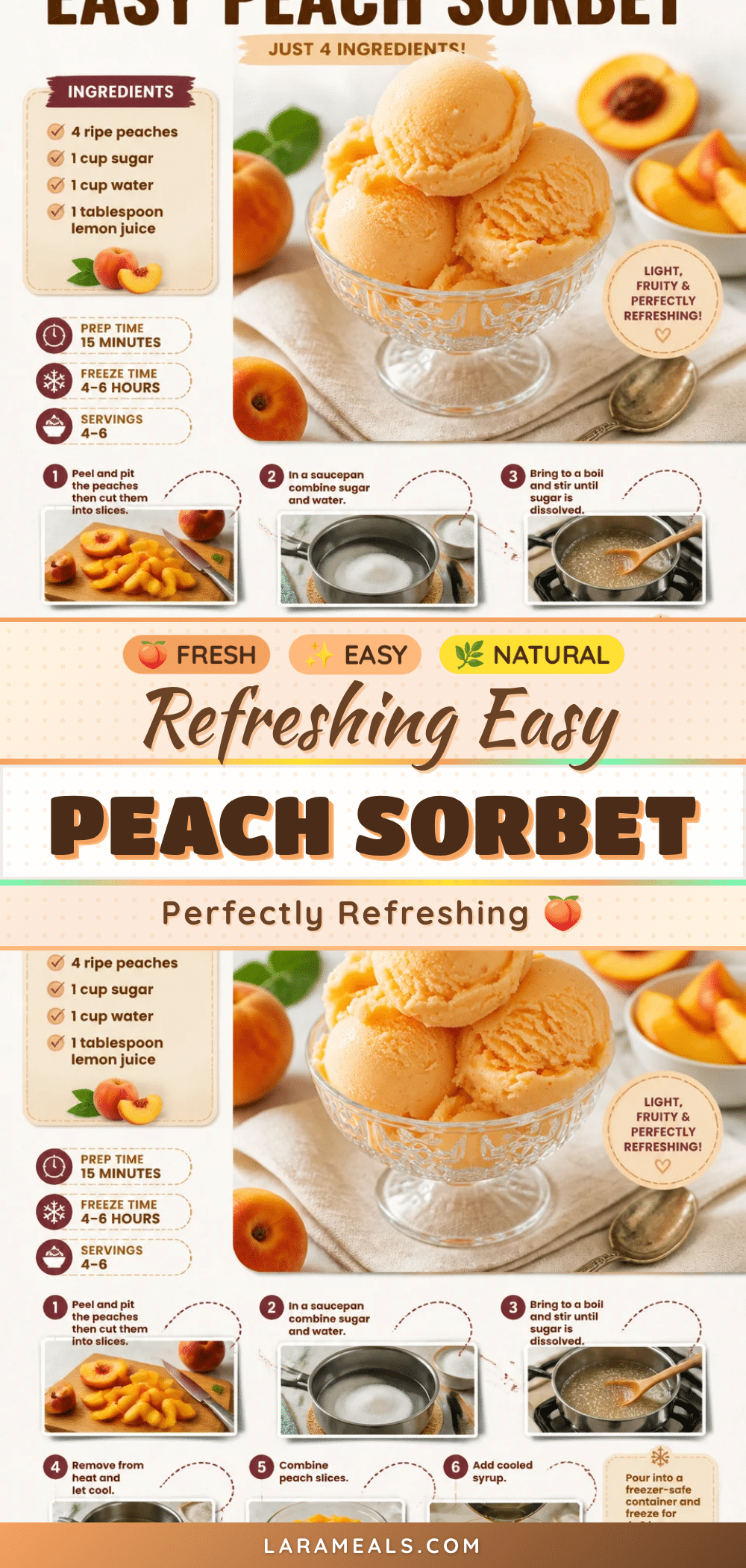 easy peach sorbet recipe recipe
