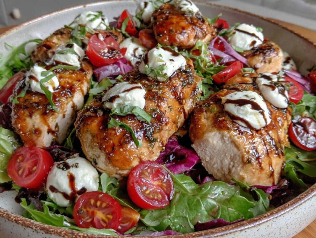 fresh baked marinated chicken salad - featured image