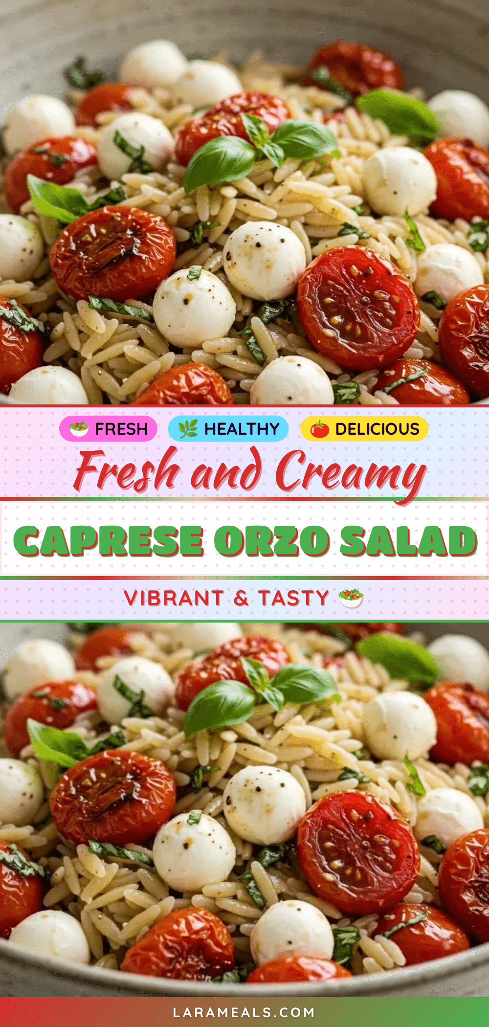 Fresh Caprese Orzo Pasta Salad recipe