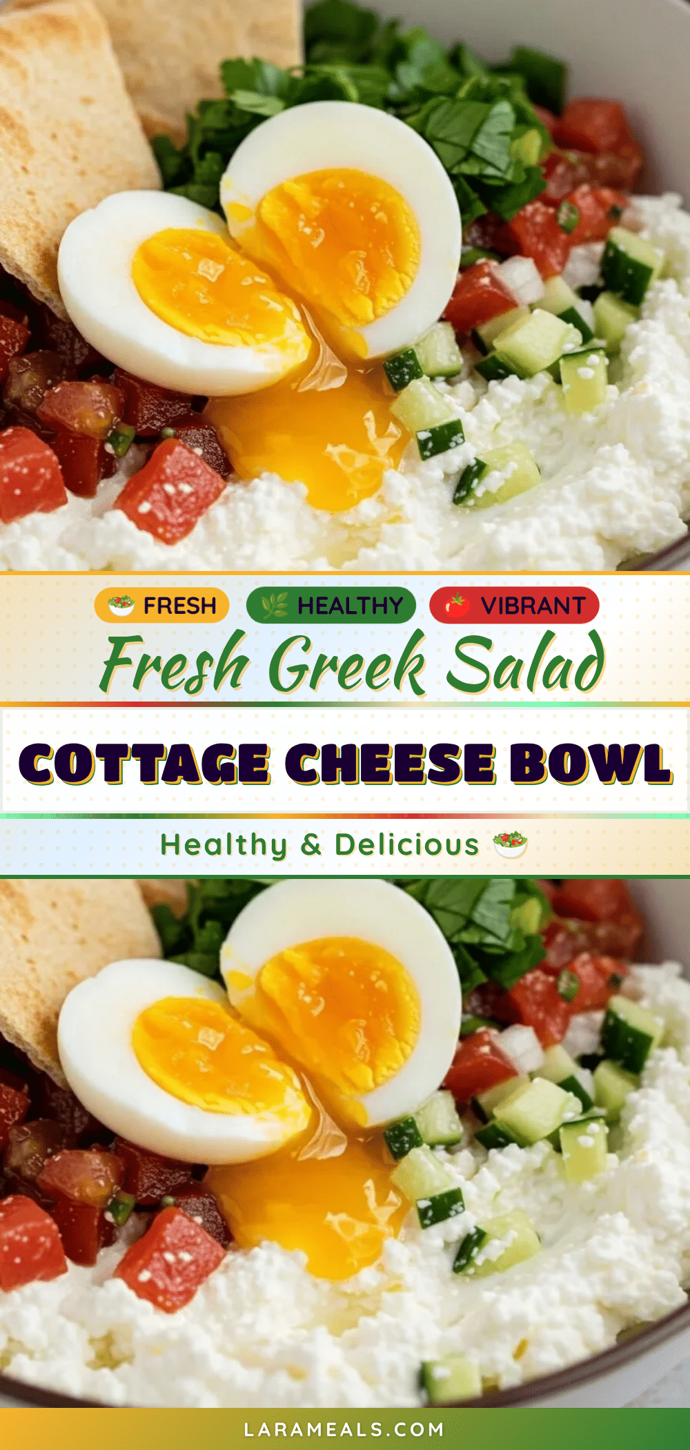 fresh greek salad cottage cheese bowl recipe