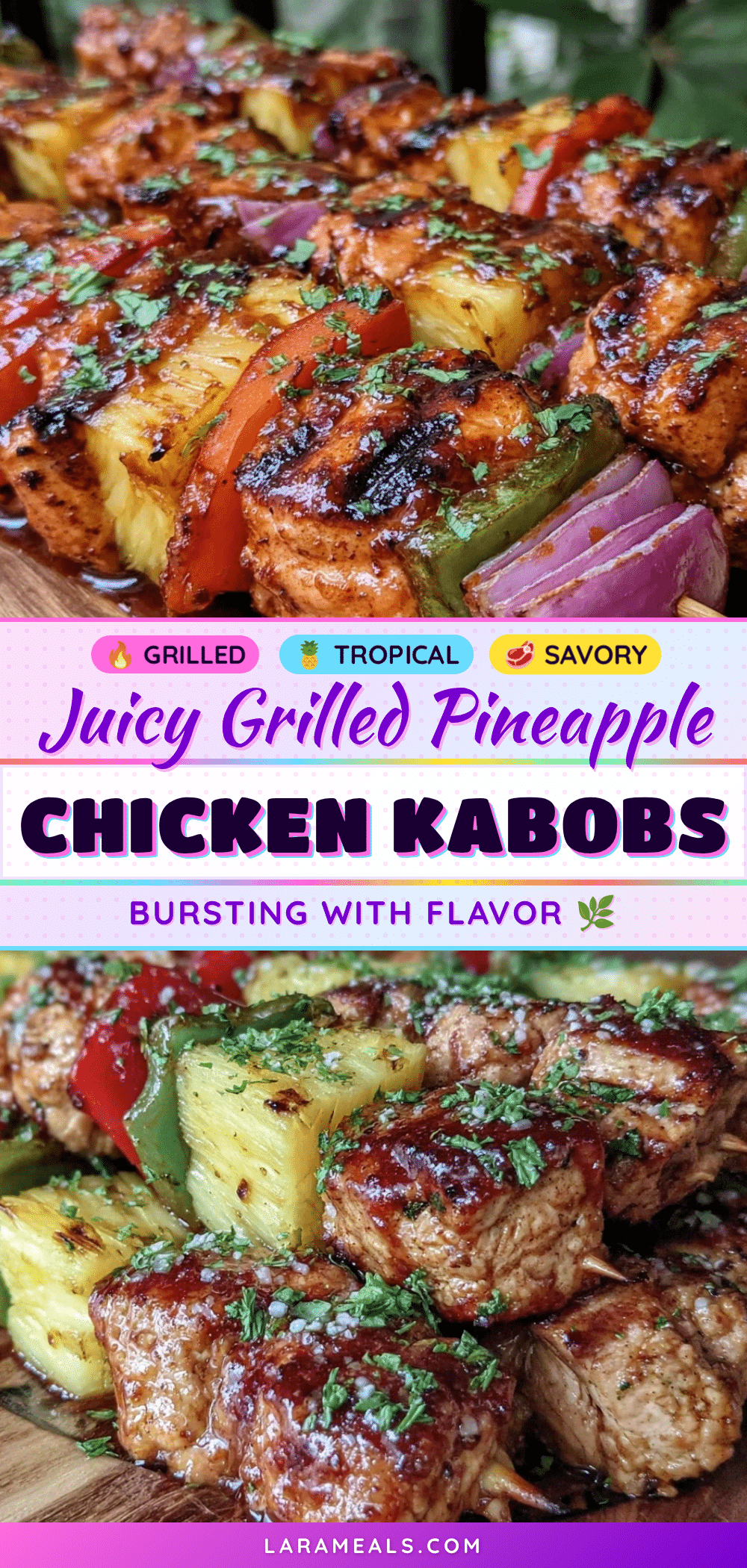 fresh grilled pineapple chicken kabobs recipe