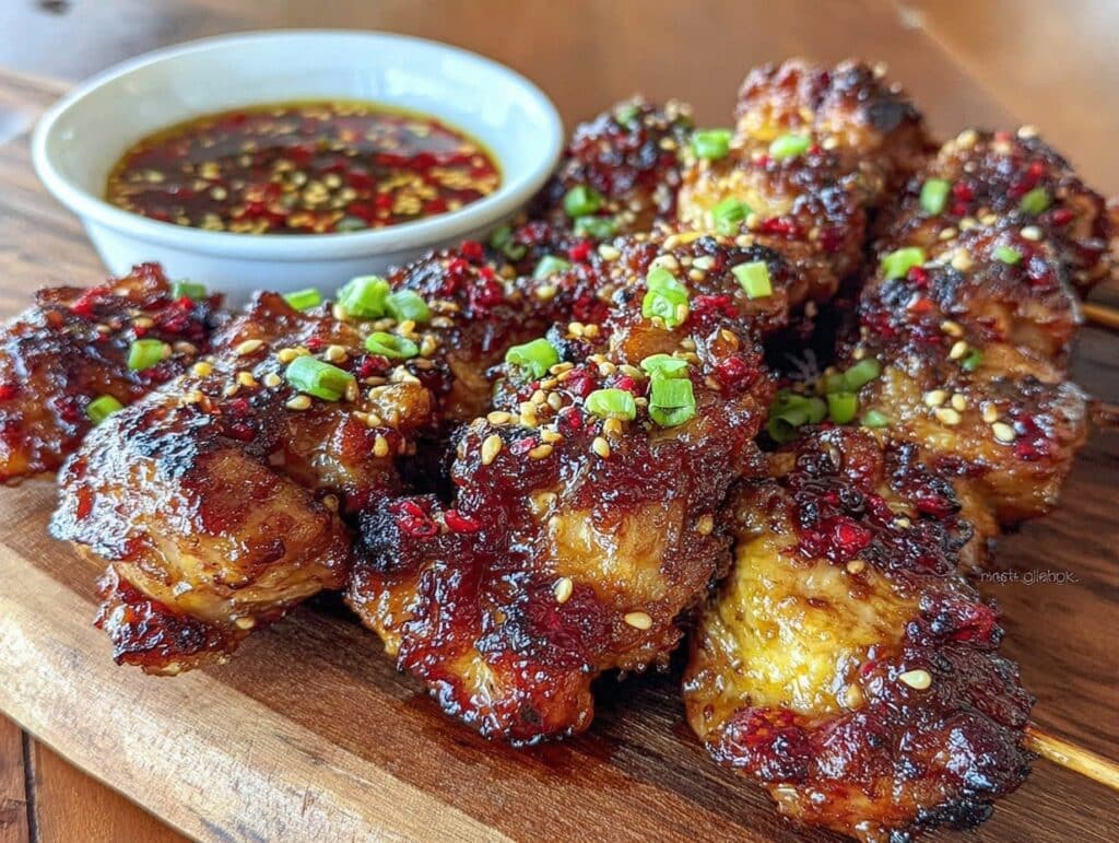grilled asian chicken skewers - featured image
