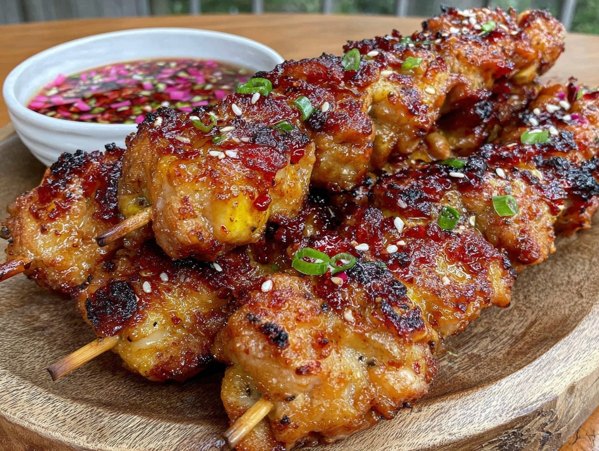 grilled asian chicken skewers preparation steps