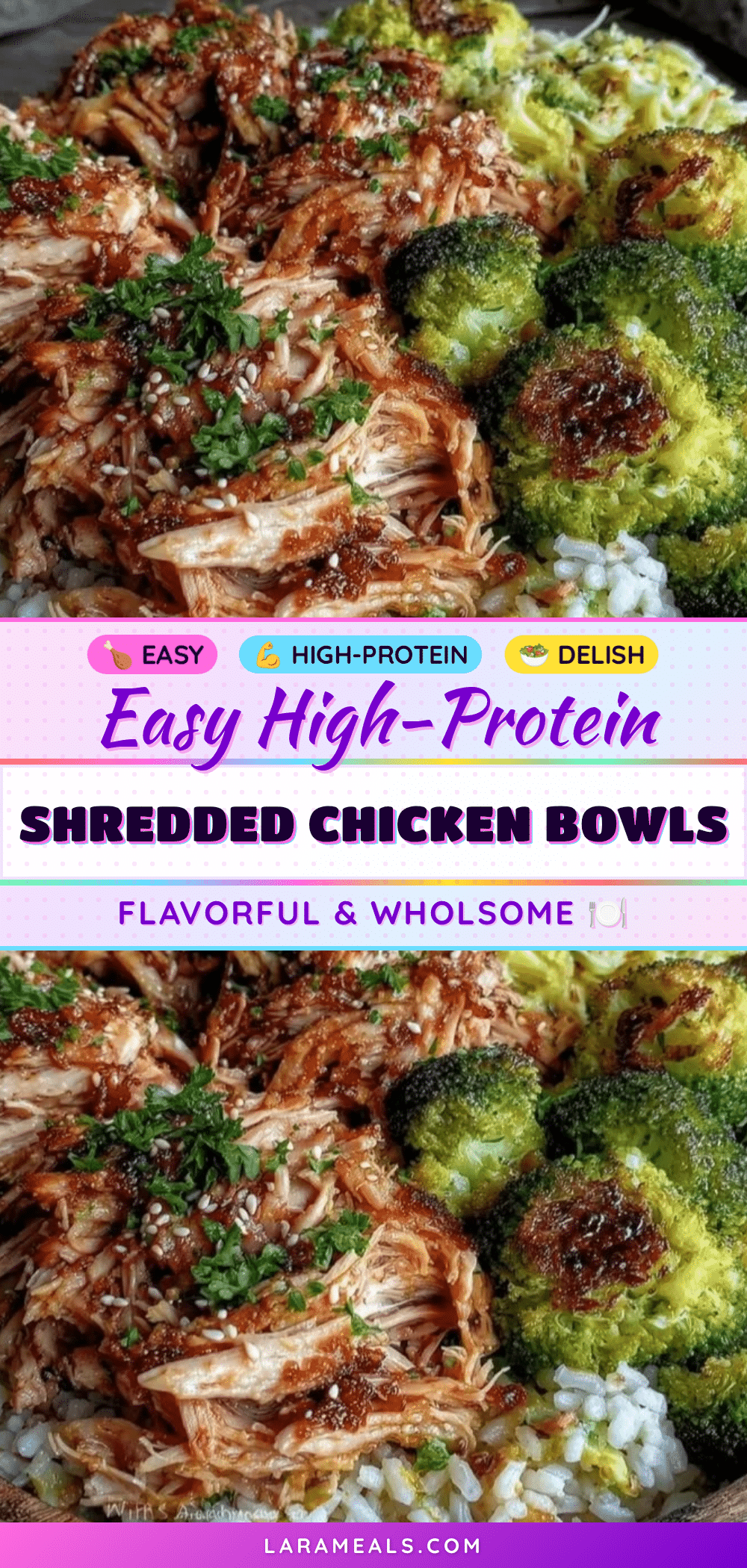 healthy high-protein shredded chicken meal-prep bowls recipe