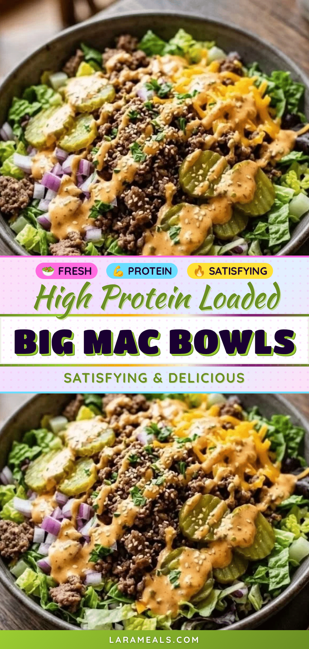 high protein Big Mac bowls recipe