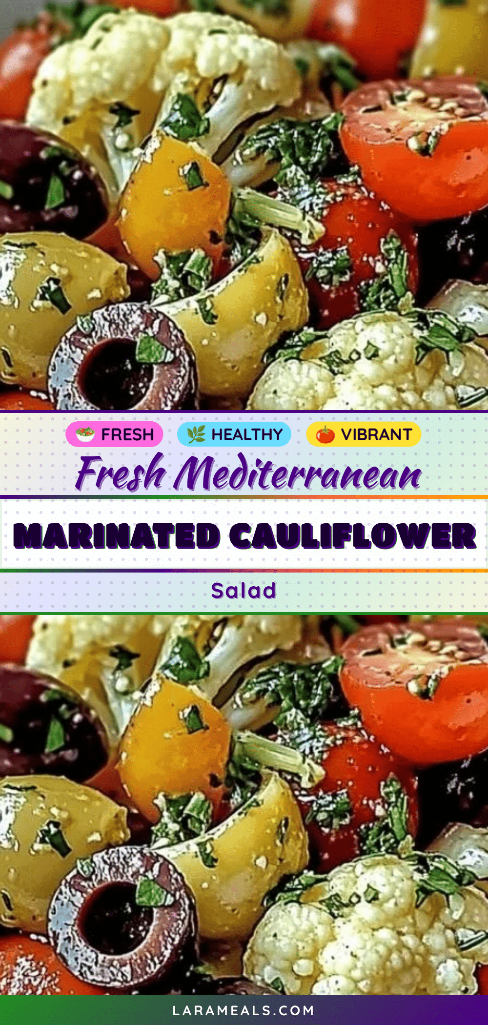 Mediterranean marinated cauliflower salad recipe