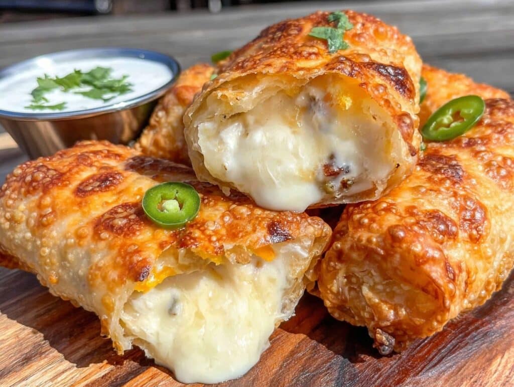mini jalapeño popper egg rolls - featured image