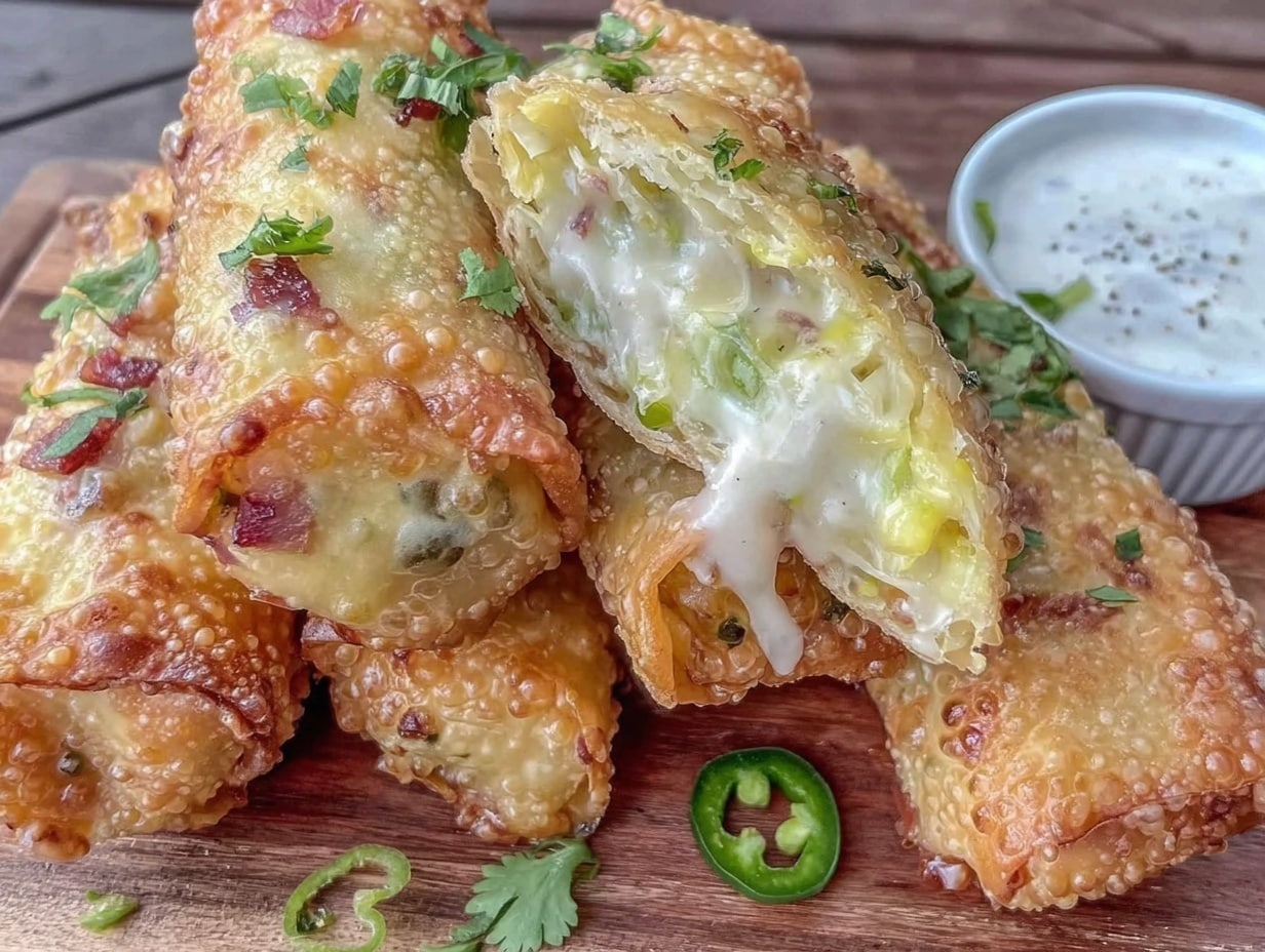 mini jalapeño popper egg rolls preparation steps
