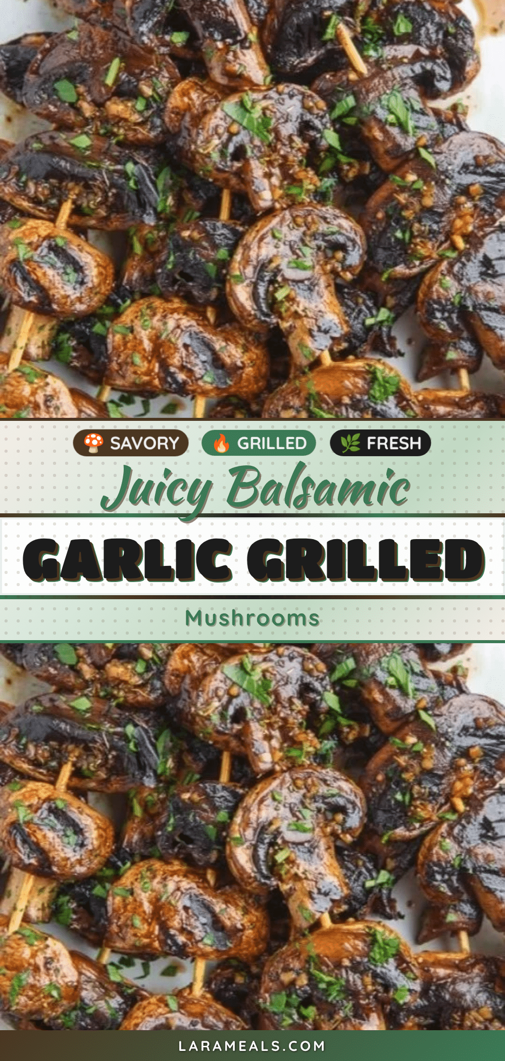 balsamic garlic grilled mushroom skewers recipe