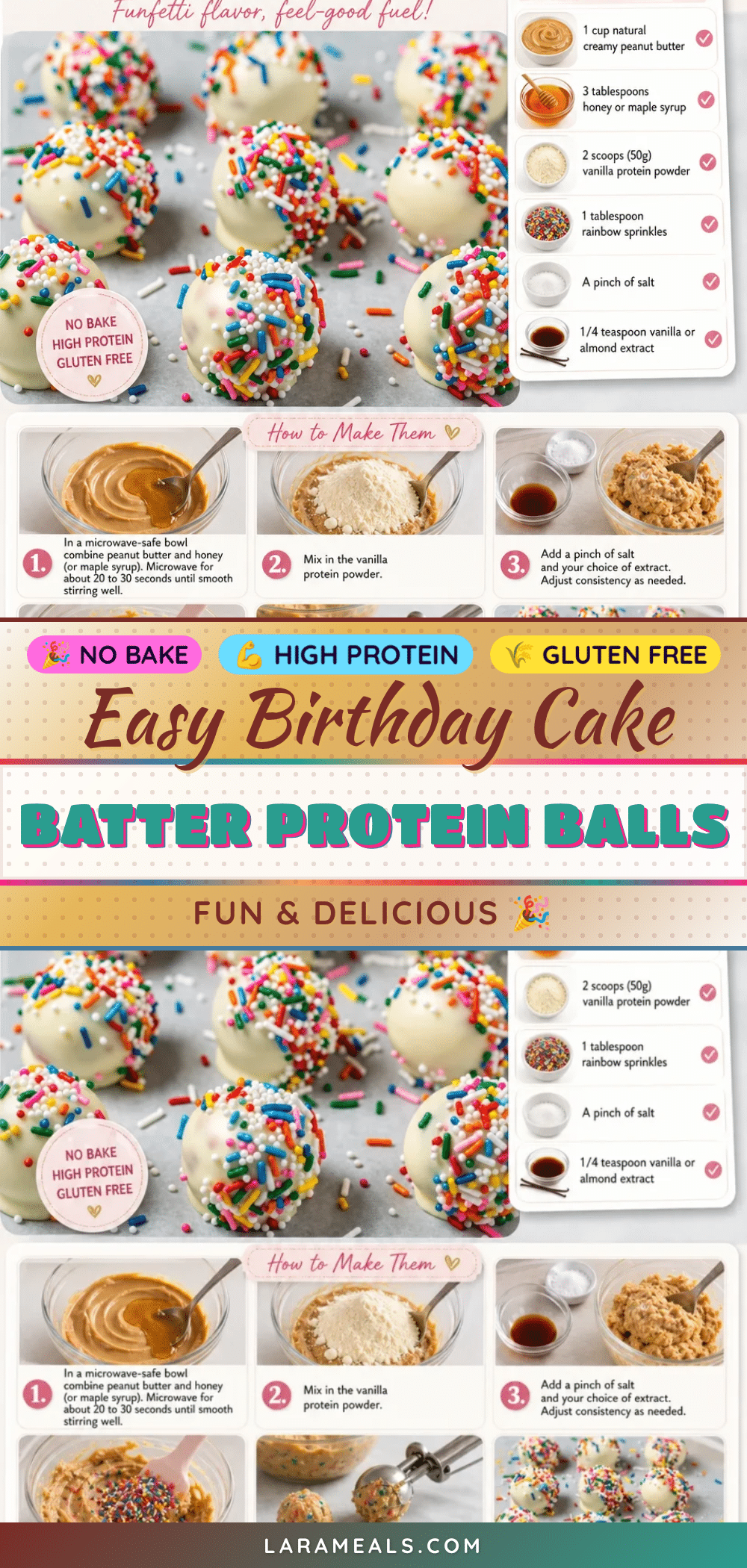 birthday cake batter protein balls recipe