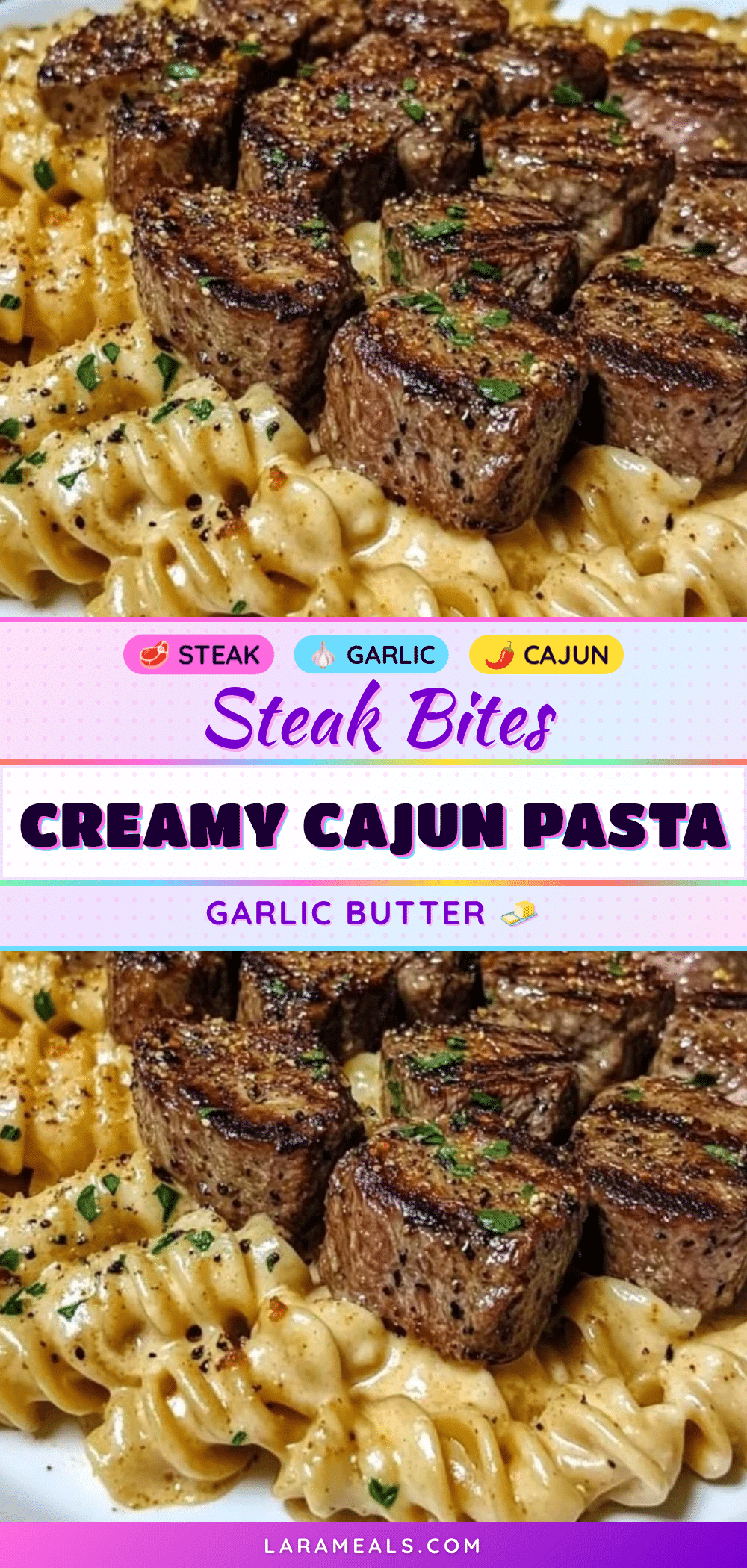 Creamy Cajun Alfredo Steak Bites recipe