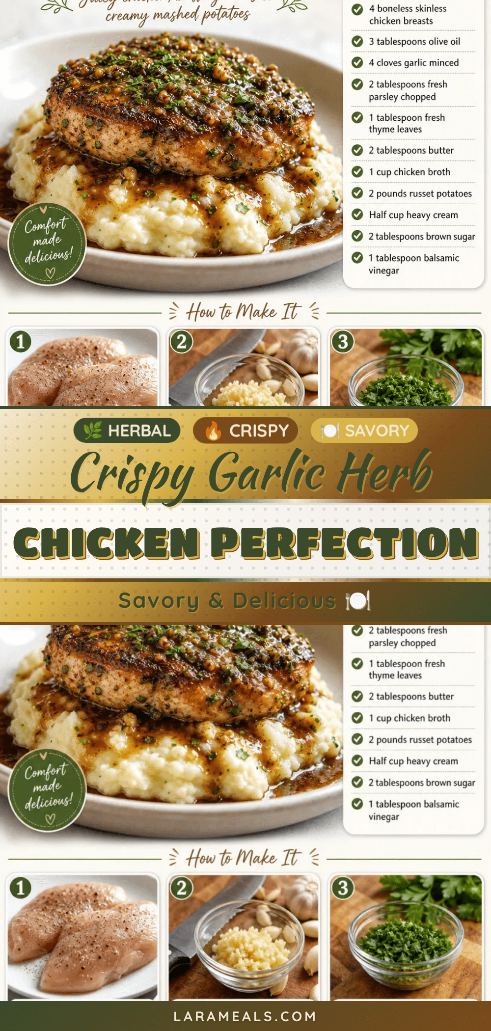 crispy garlic herb chicken recipe