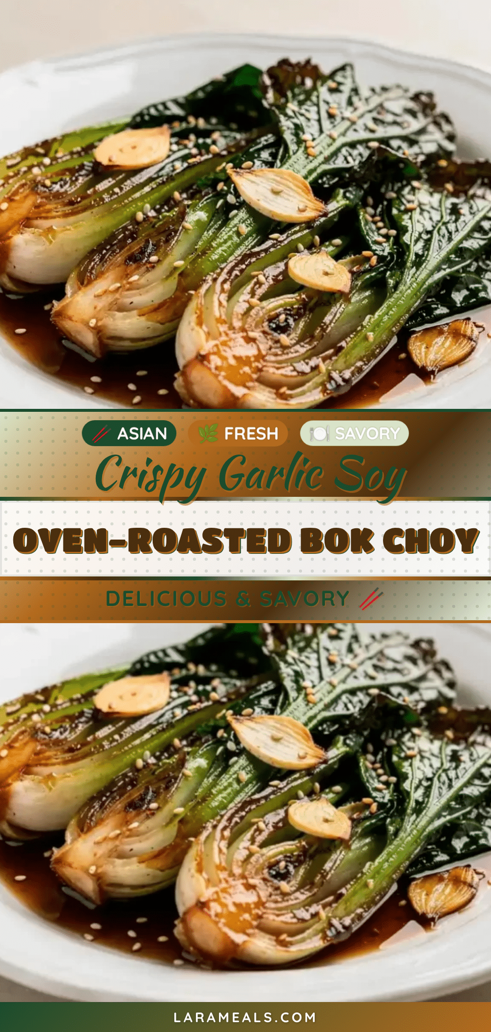 crispy garlic soy oven-roasted bok choy recipe