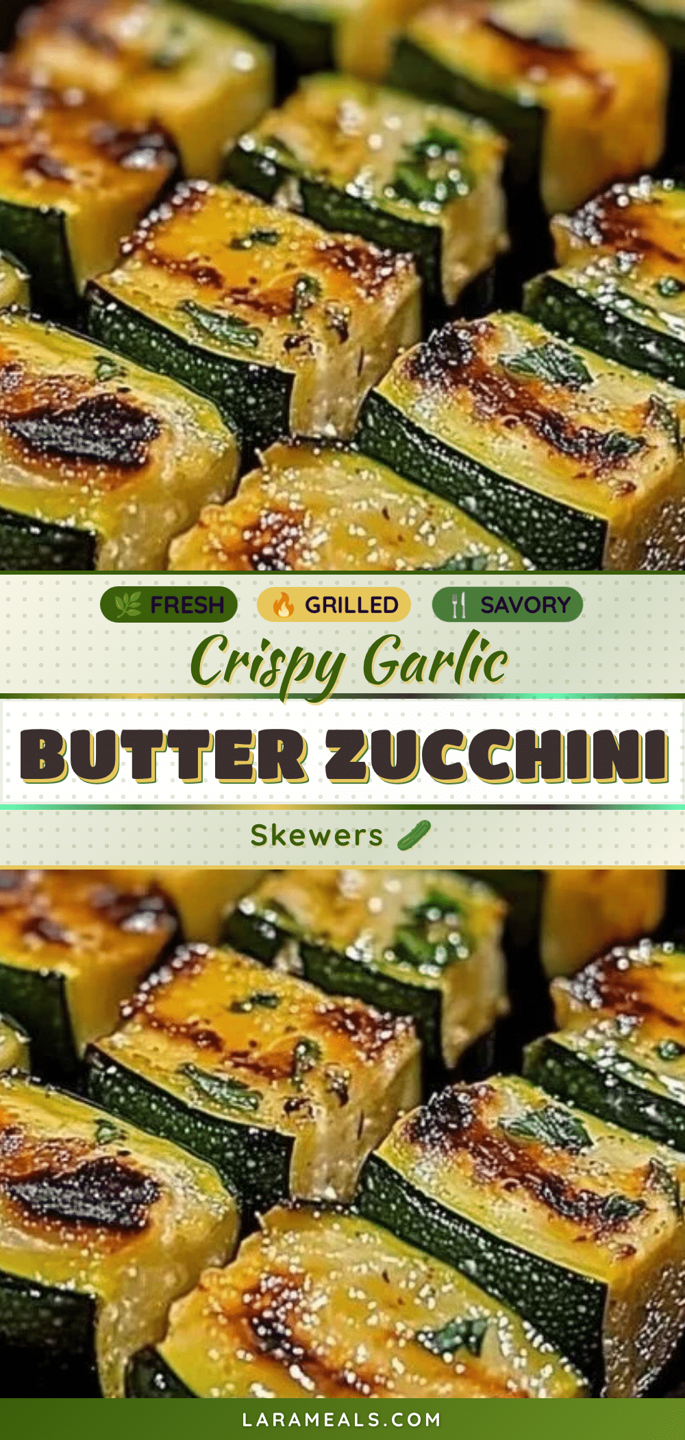 crispy grilled garlic butter zucchini skewers recipe