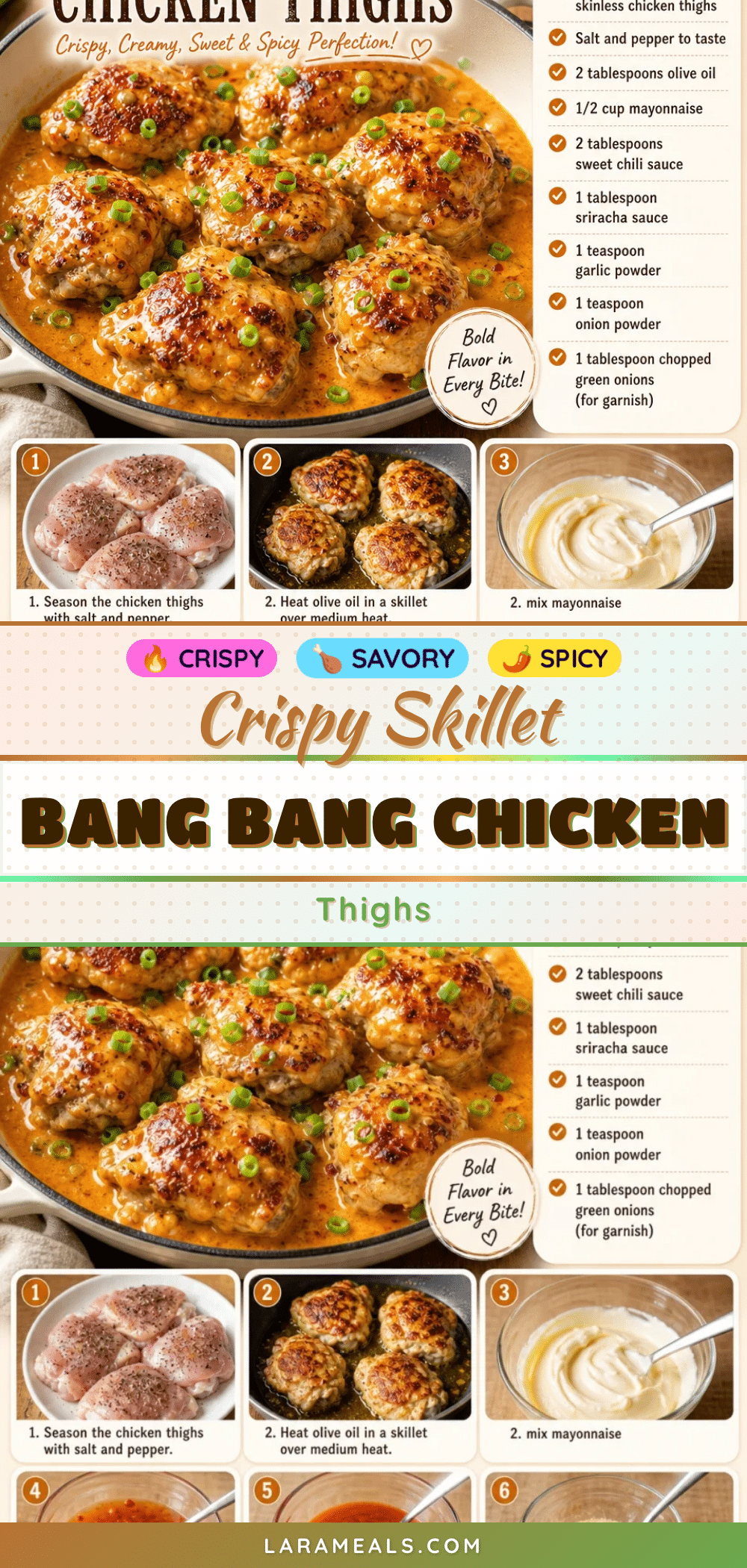 crispy skillet bang bang chicken thighs recipe
