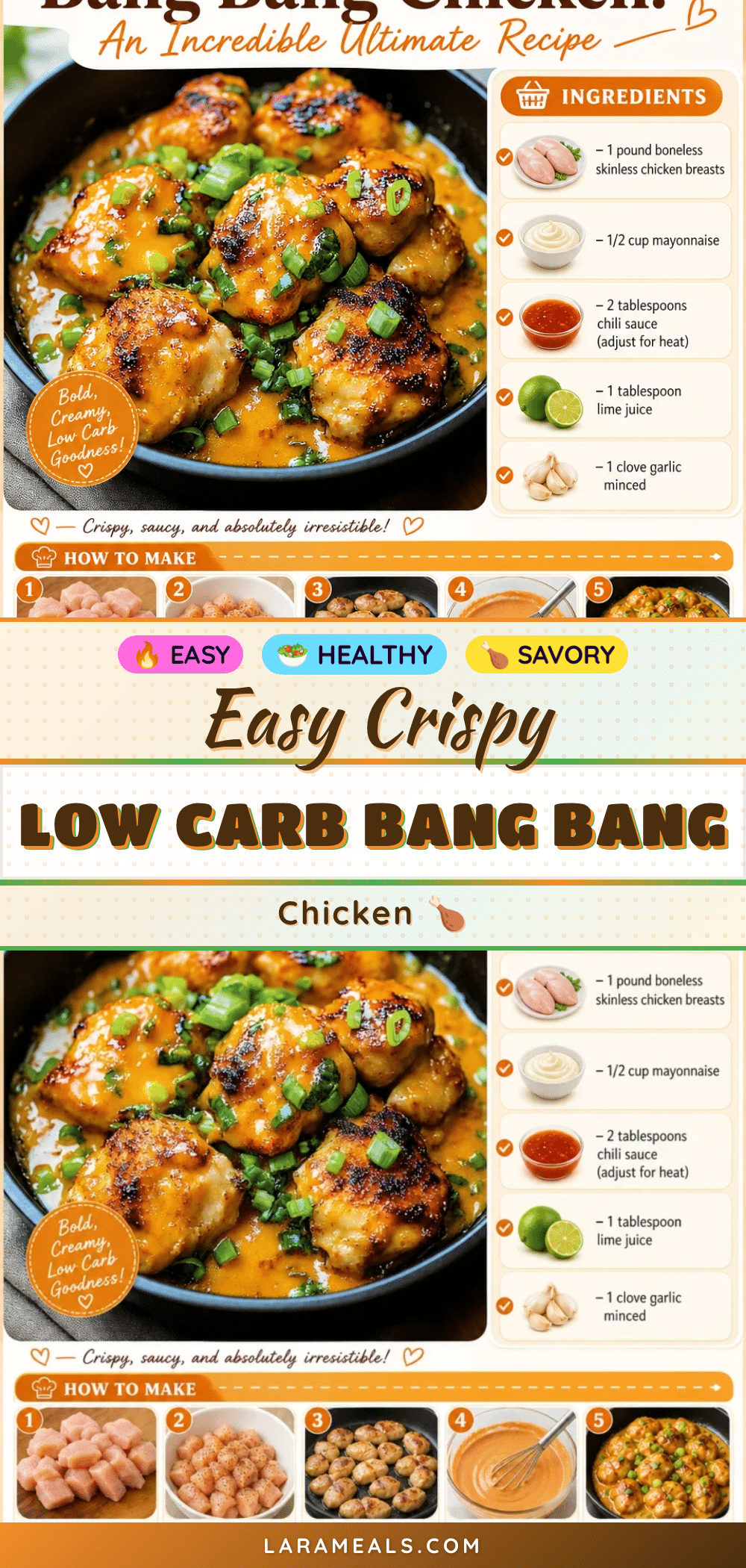 easy crispy low carb bang bang chicken recipe