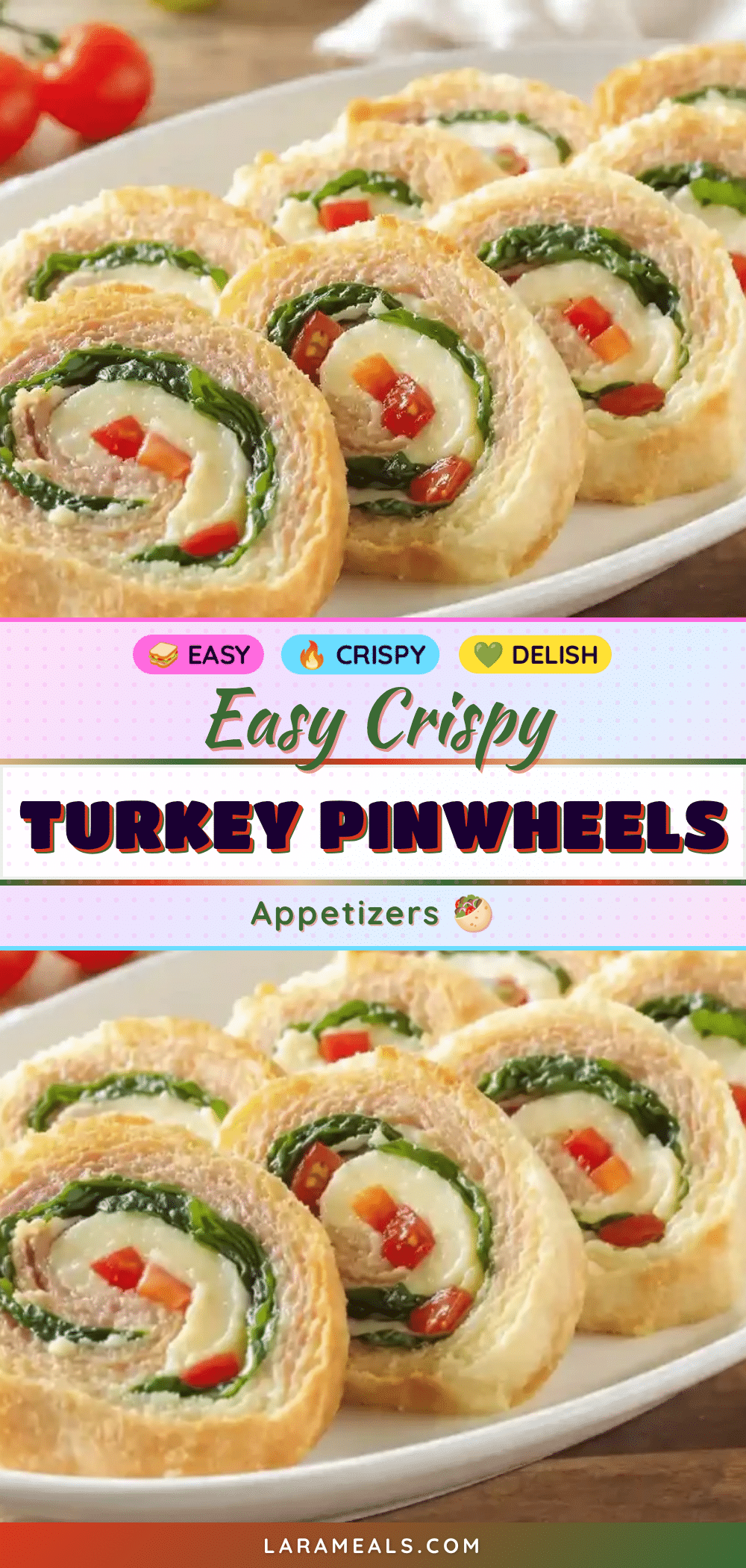 easy crispy turkey pinwheels appetizers recipe